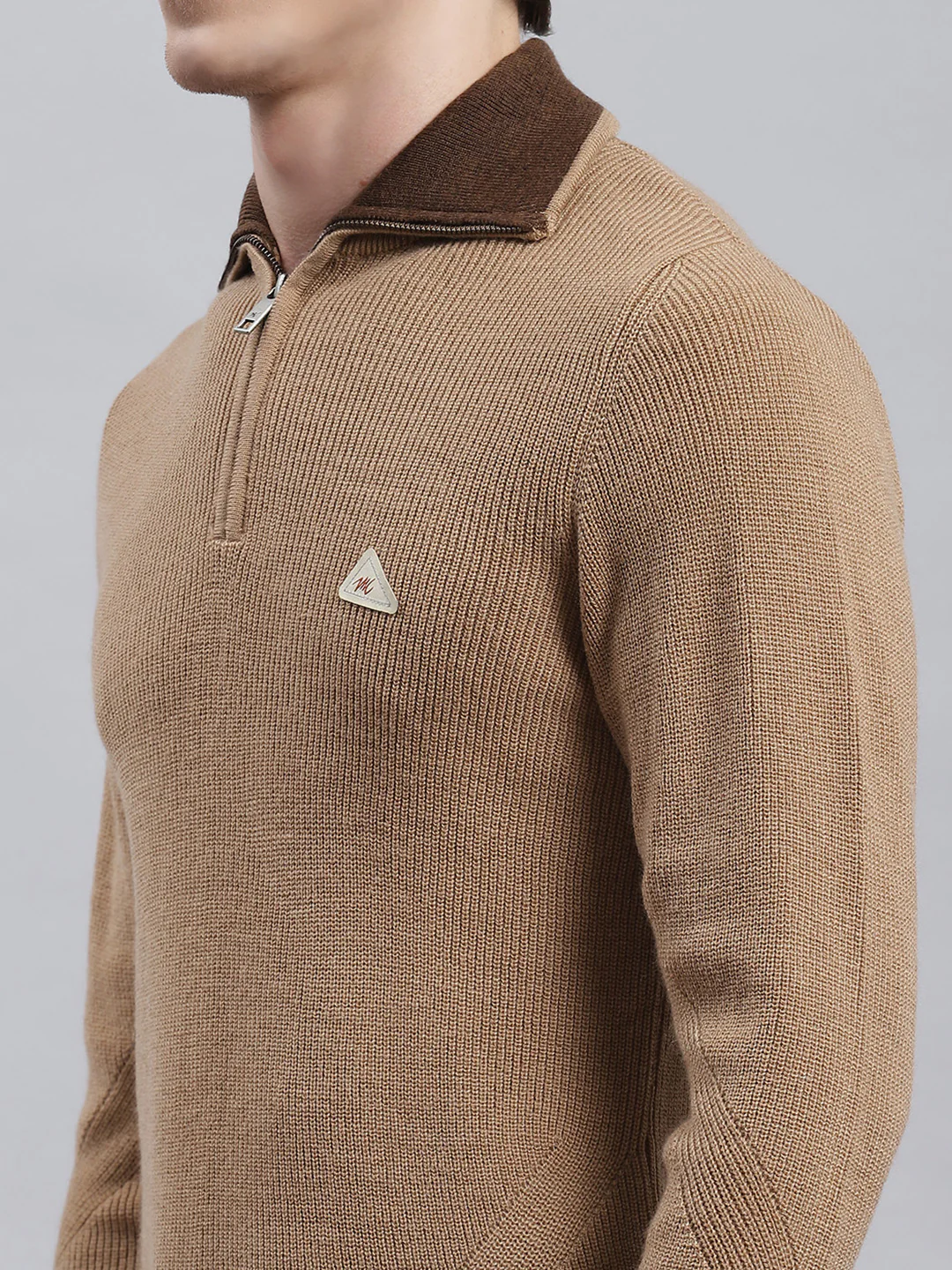 Men Brown Self Pullover - Image 6