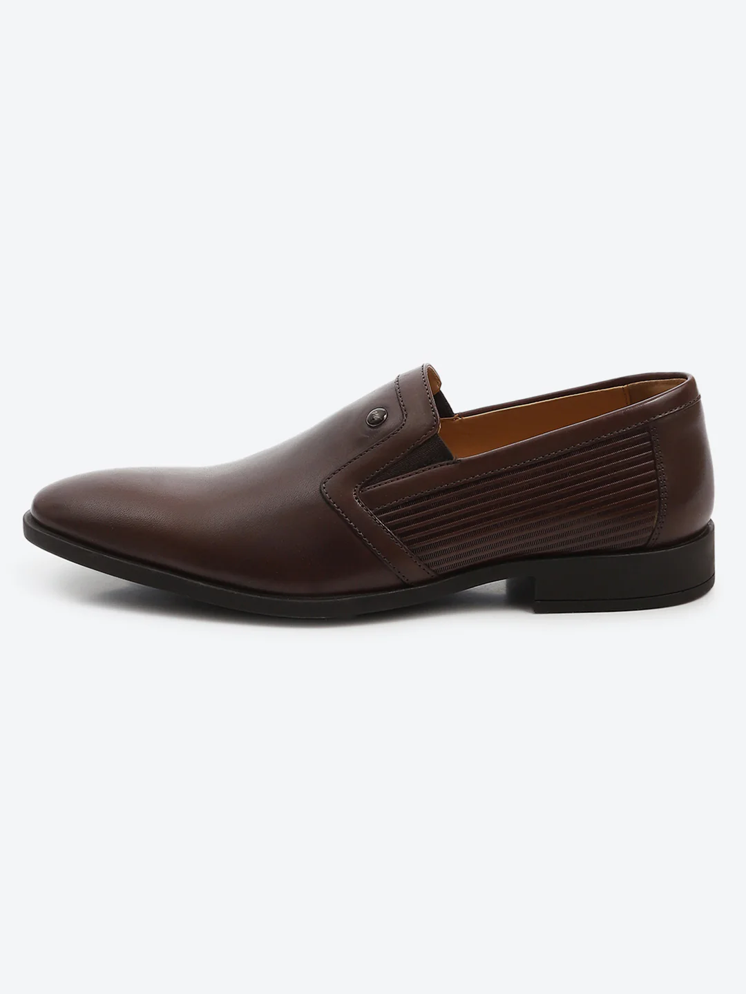 Men Brown Slip on Genuine Leather Formal Shoes - Image 4