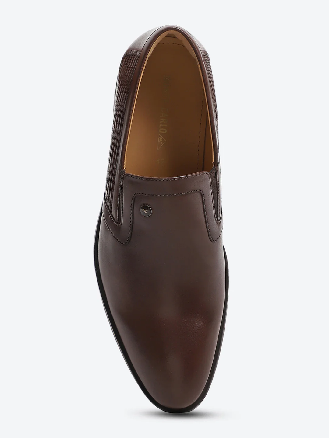 Men Brown Slip on Genuine Leather Formal Shoes - Image 7