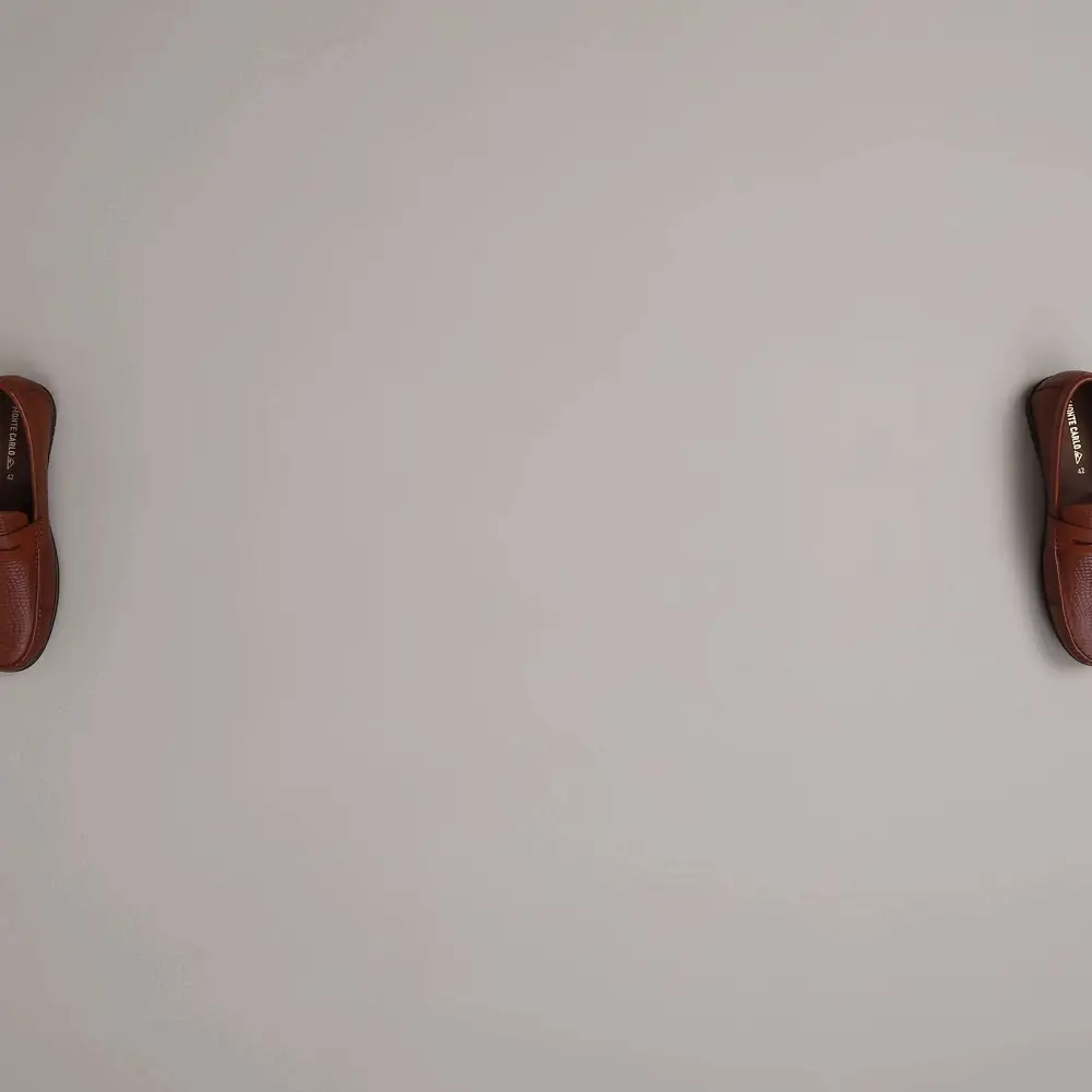 Men Brown Slip-On Genuine Leather Loafer - Image 3
