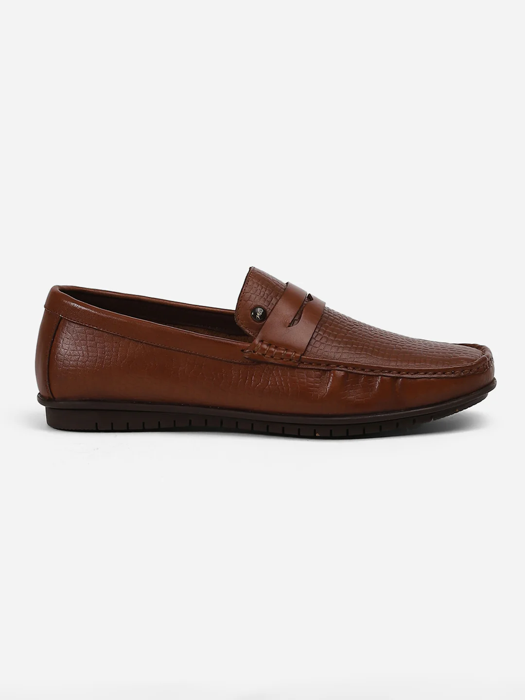 Men Brown Slip-On Genuine Leather Loafer - Image 7