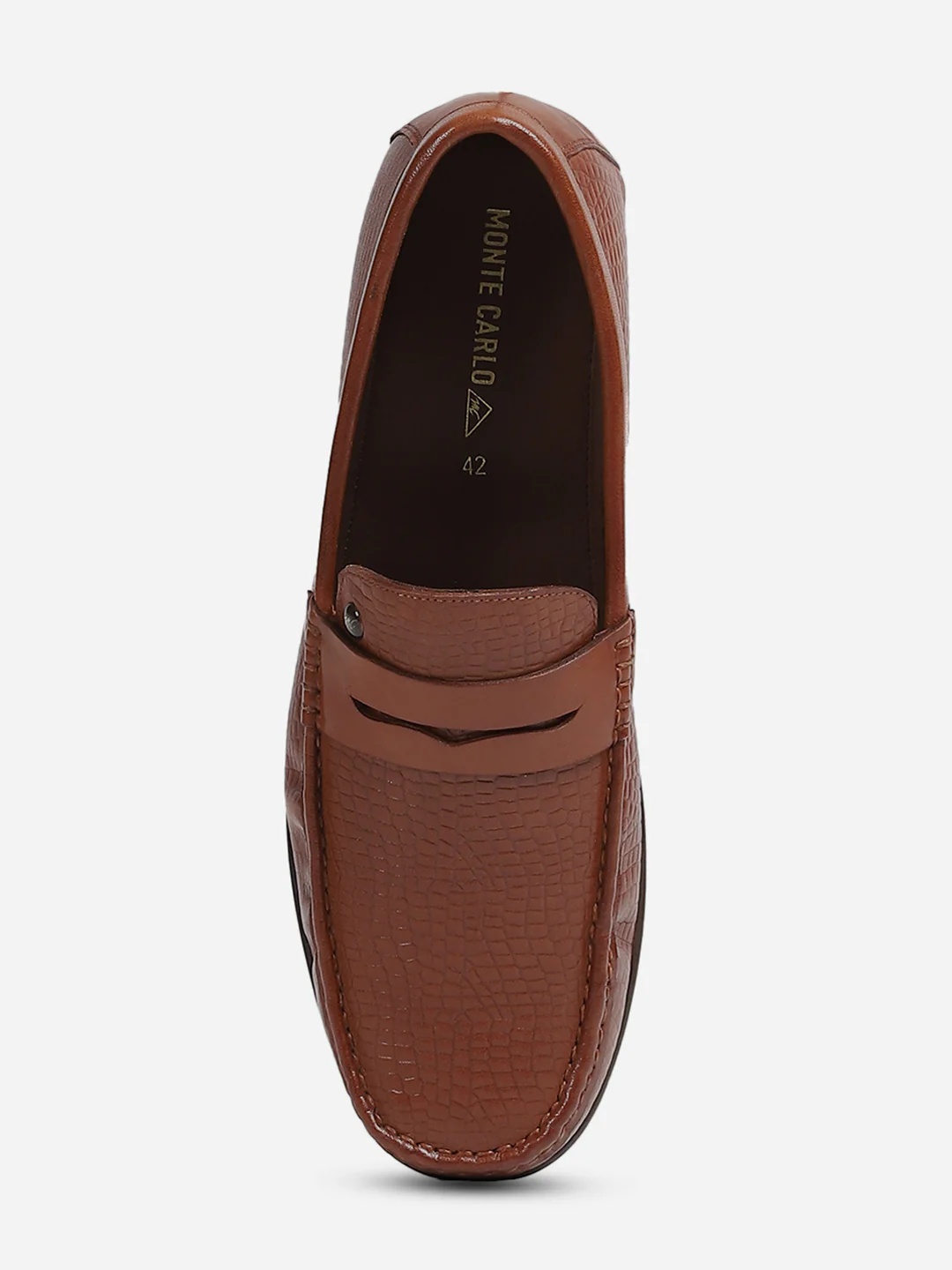 Men Brown Slip-On Genuine Leather Loafer - Image 8
