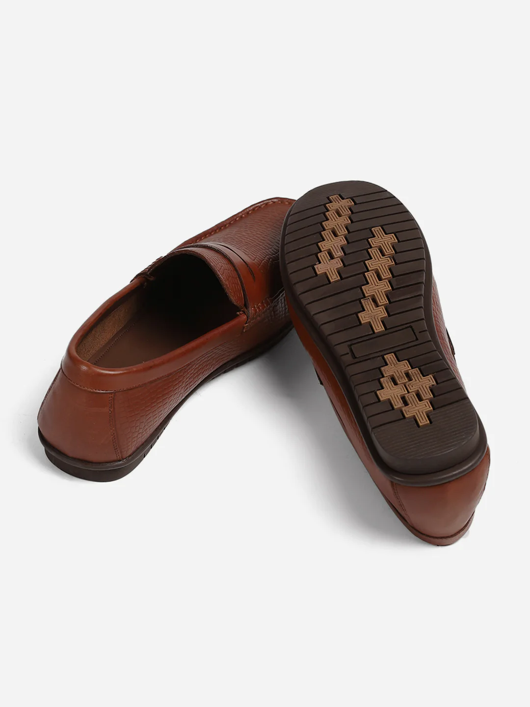 Men Brown Slip-On Genuine Leather Loafer - Image 9