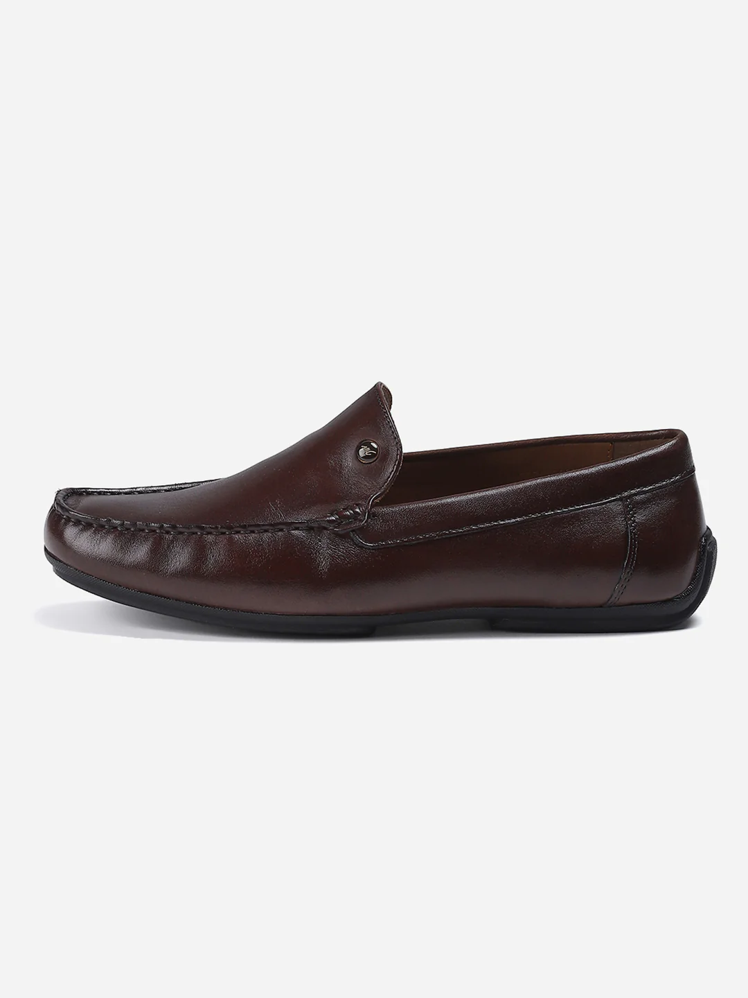 Men Brown Slip on Genuine Leather Loafers - Image 4