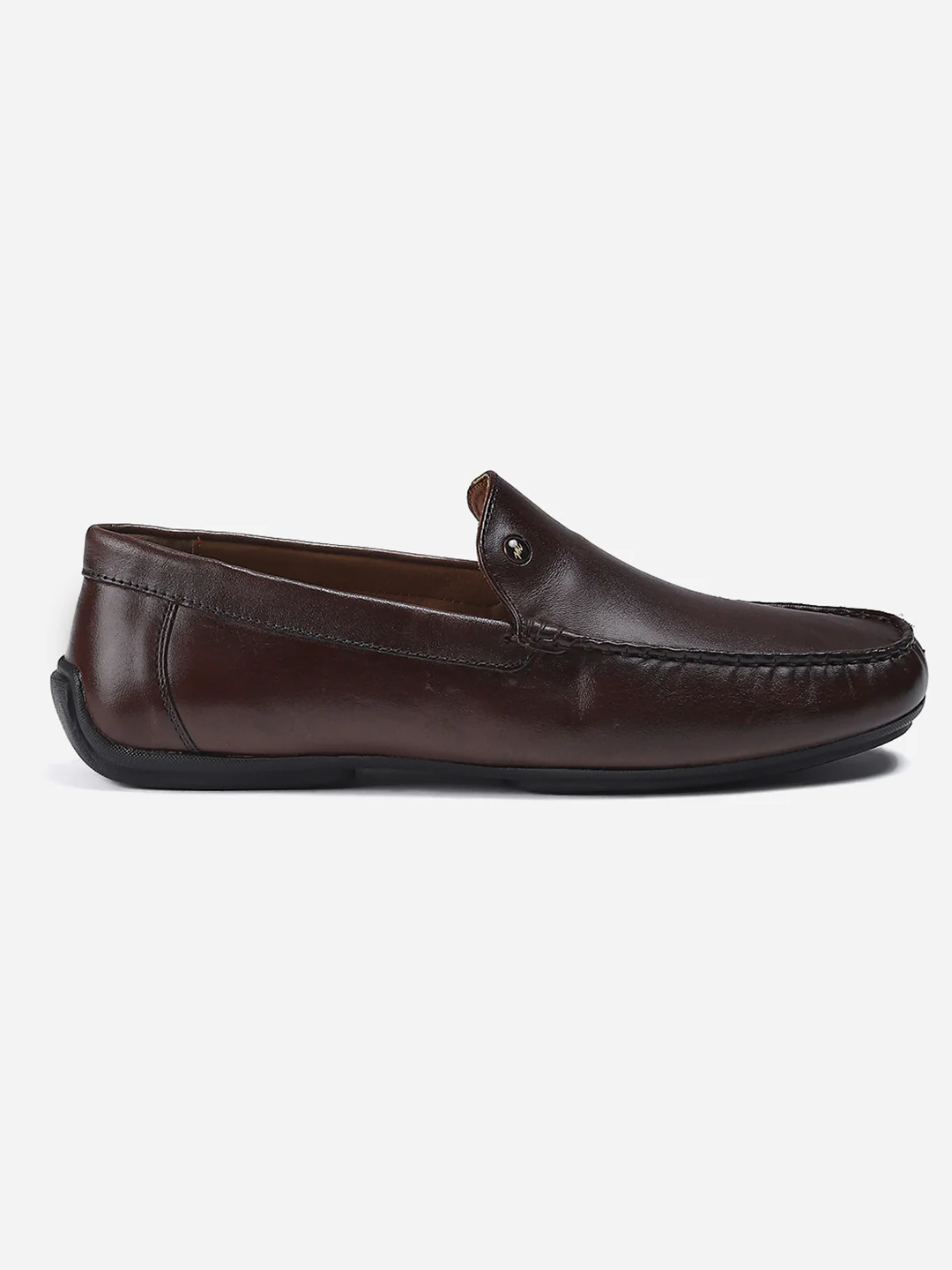 Men Brown Slip on Genuine Leather Loafers - Image 5