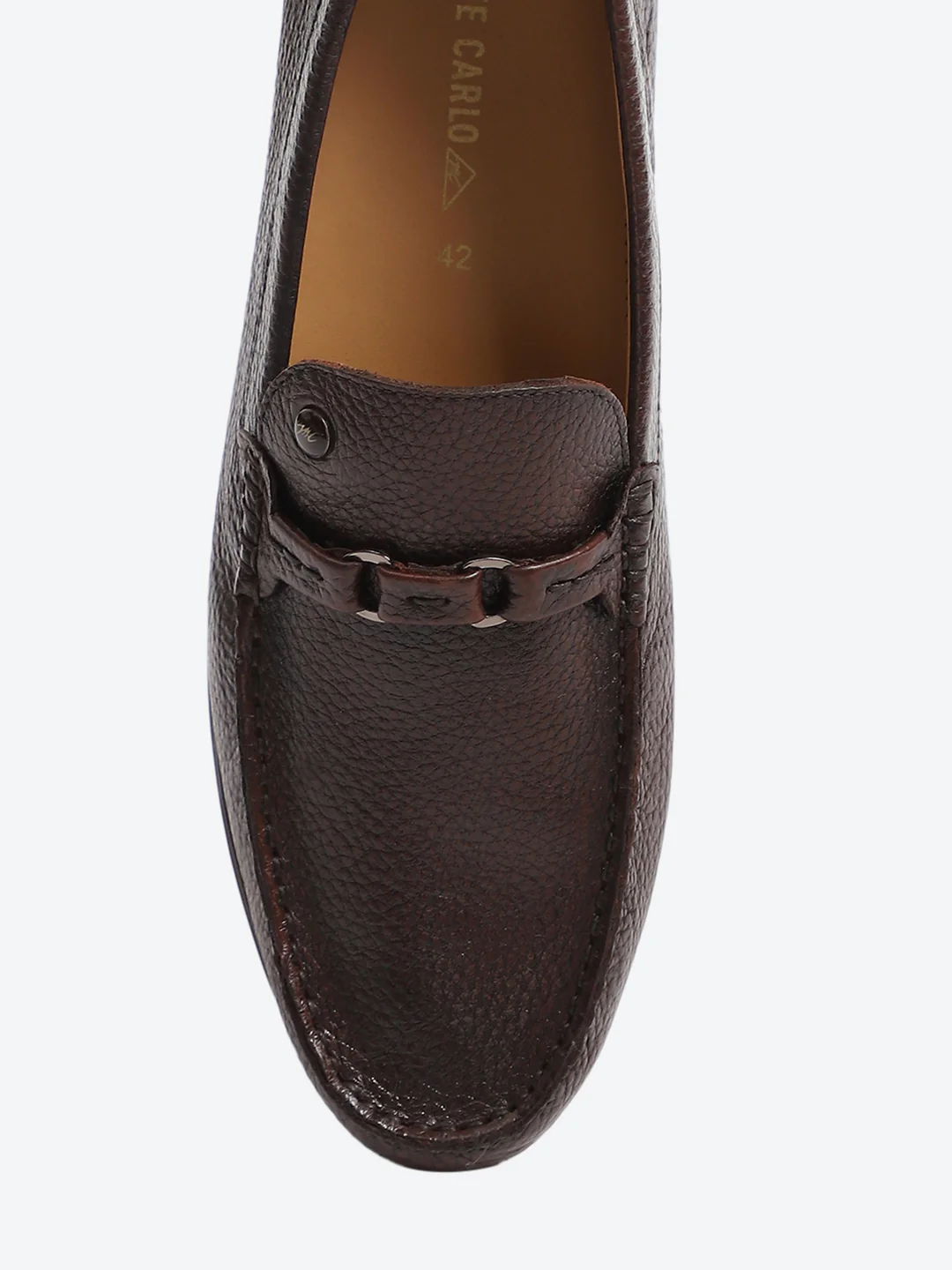 Men Brown Slip on Genuine Leather Loafers - Image 8