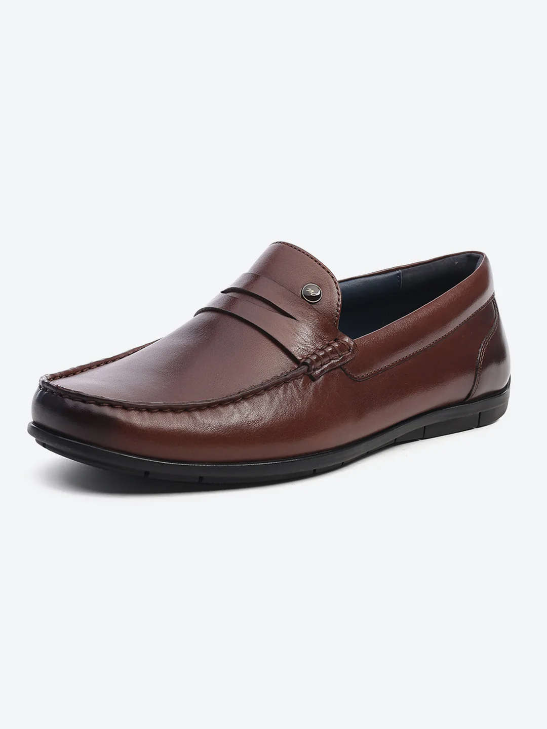 Men Brown Slip on Genuine Leather Loafers - Image 3