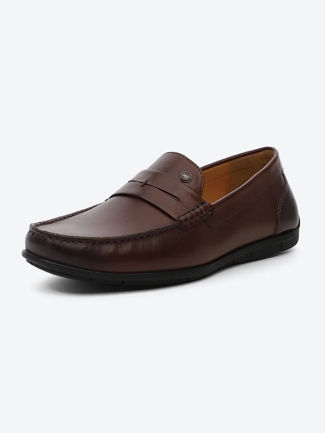 Men Brown Slip on Genuine Leather Loafers - Image 3