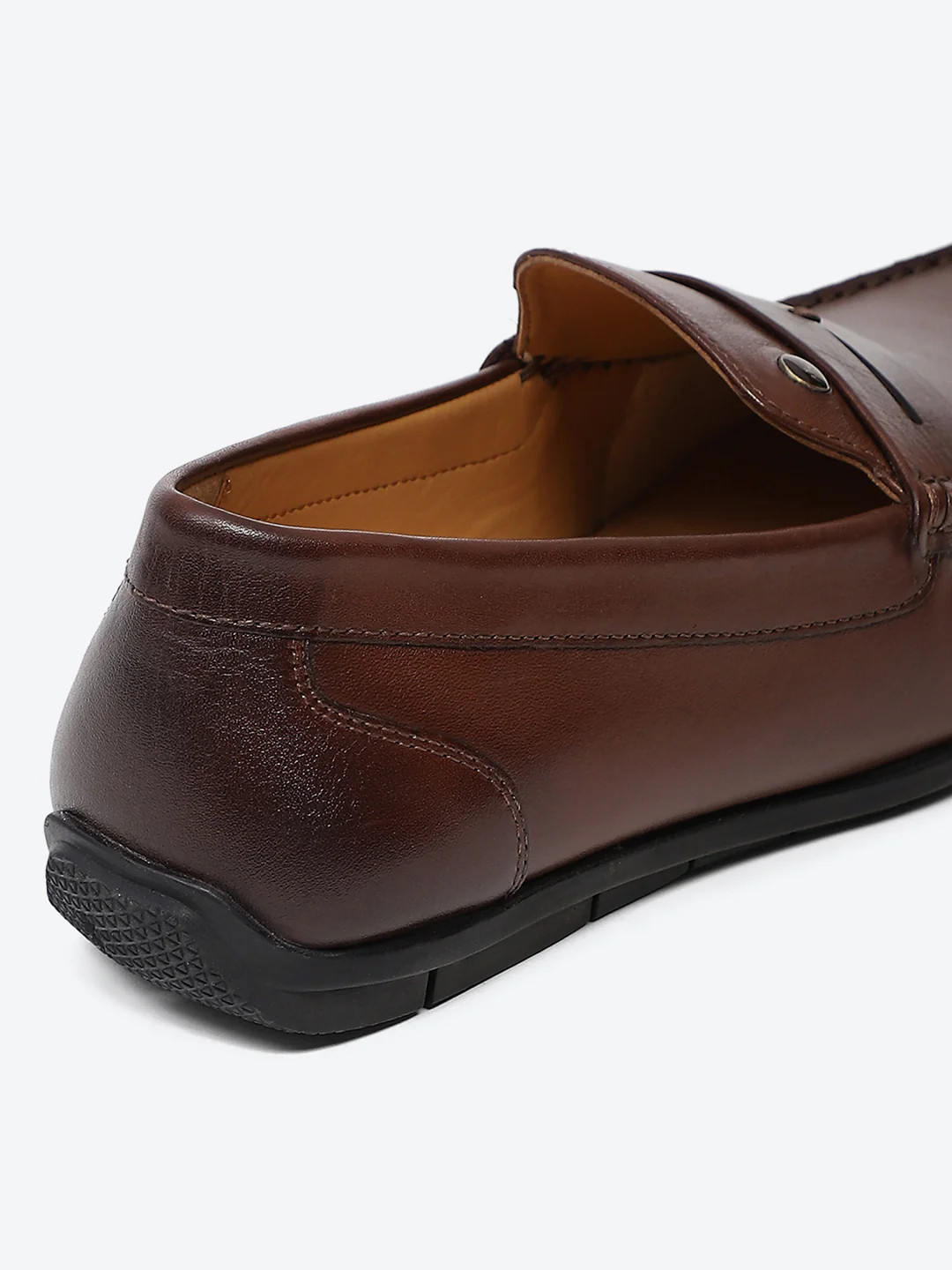 Men Brown Slip on Genuine Leather Loafers - Image 9
