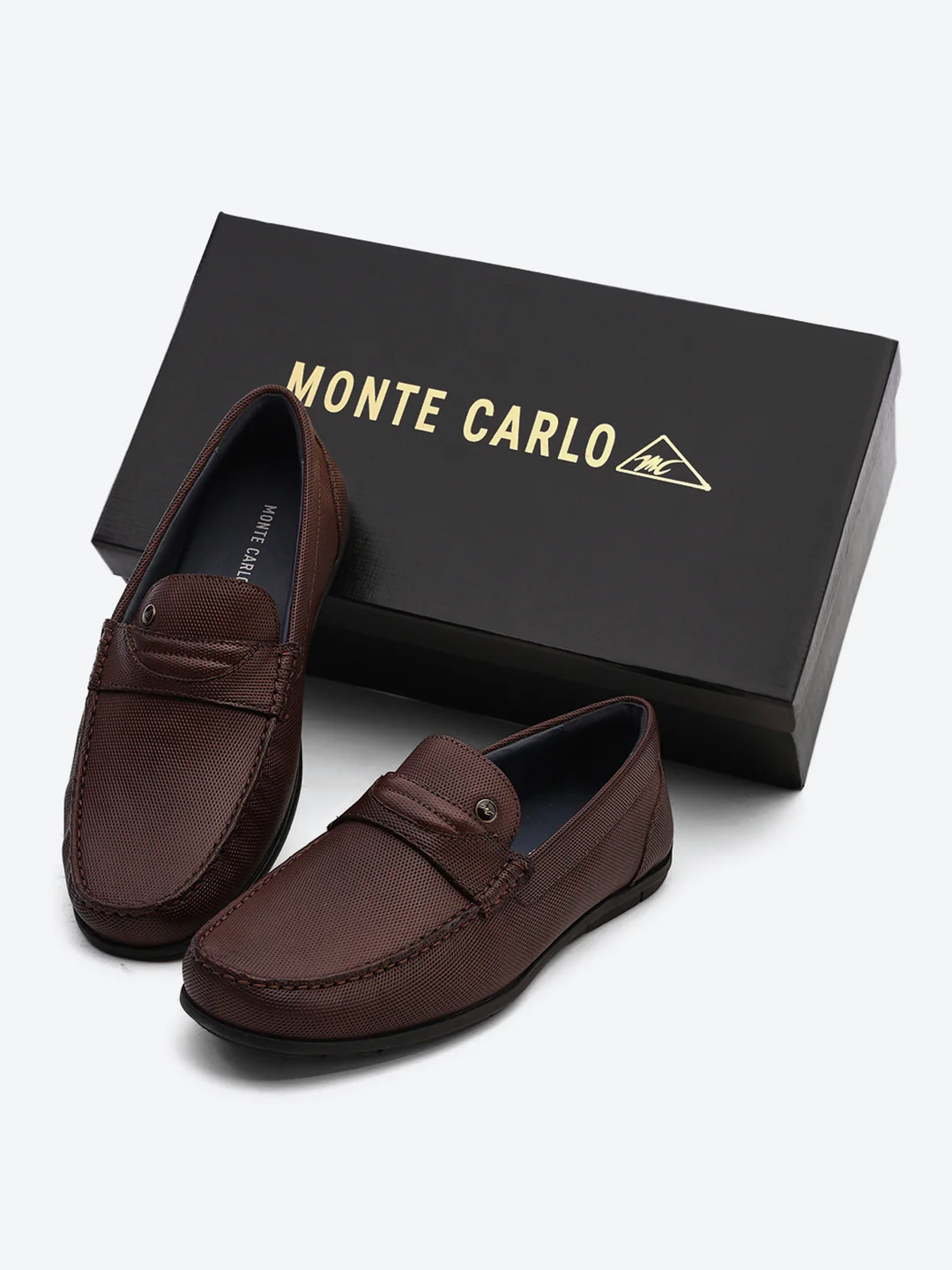 Men Brown Slip on Genuine Leather Loafers - Image 2