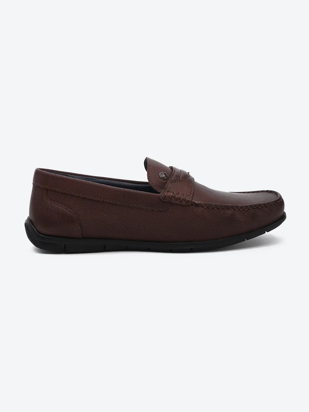 Men Brown Slip on Genuine Leather Loafers - Image 5