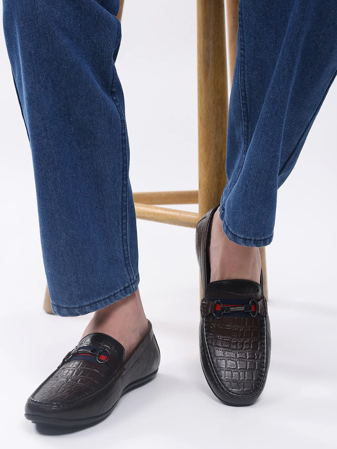 Men Brown Slip on Leather Loafers - Image 10