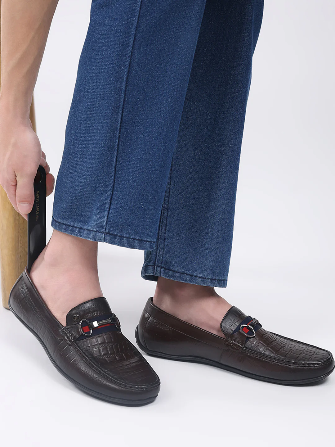 Men Brown Slip on Leather Loafers - Image 11