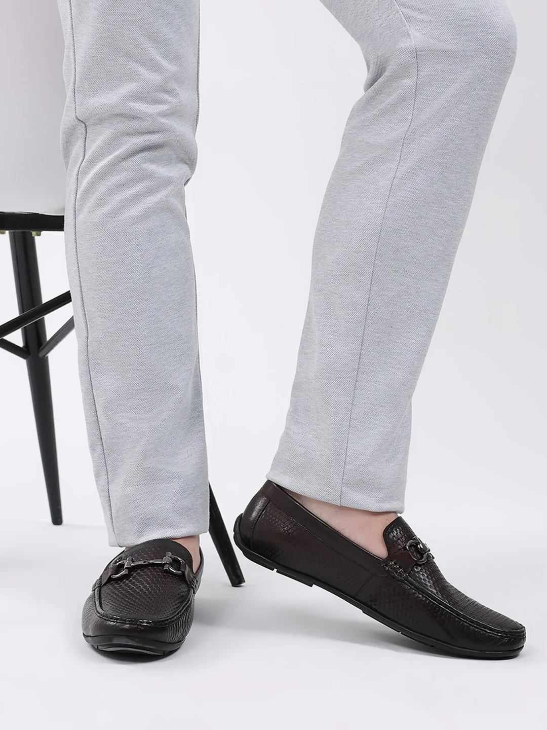 Men Brown Slip on Leather Loafers - Image 10