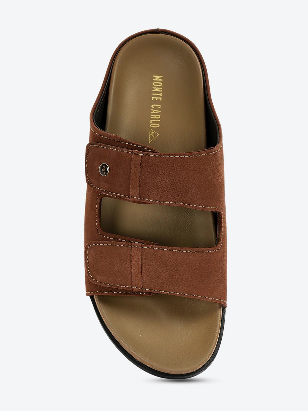 Men Brown Slip on Leather Sandals - Image 6