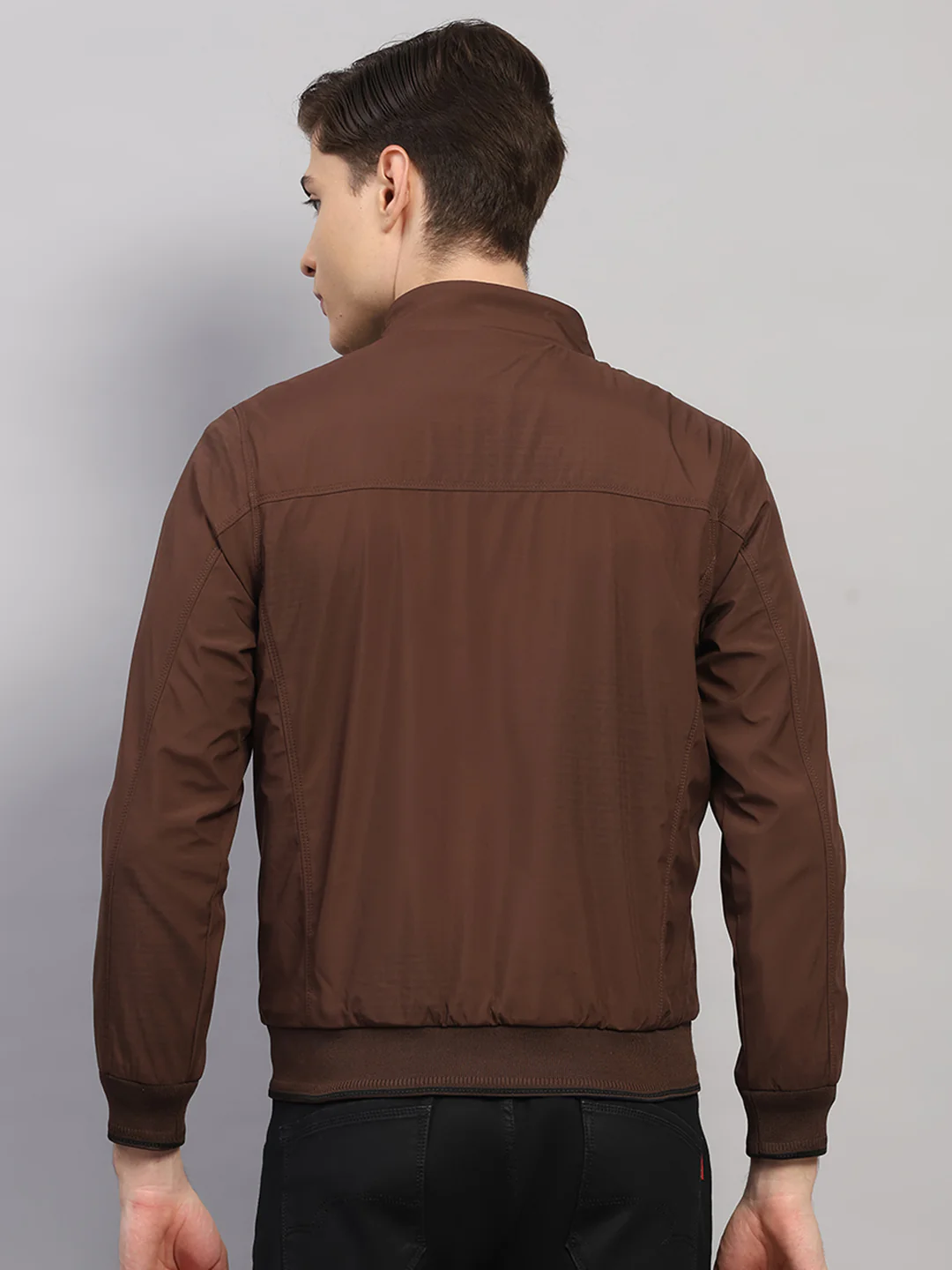 Luxuria Men Brown Solid Collar Full Sleeve Jacket - Image 5