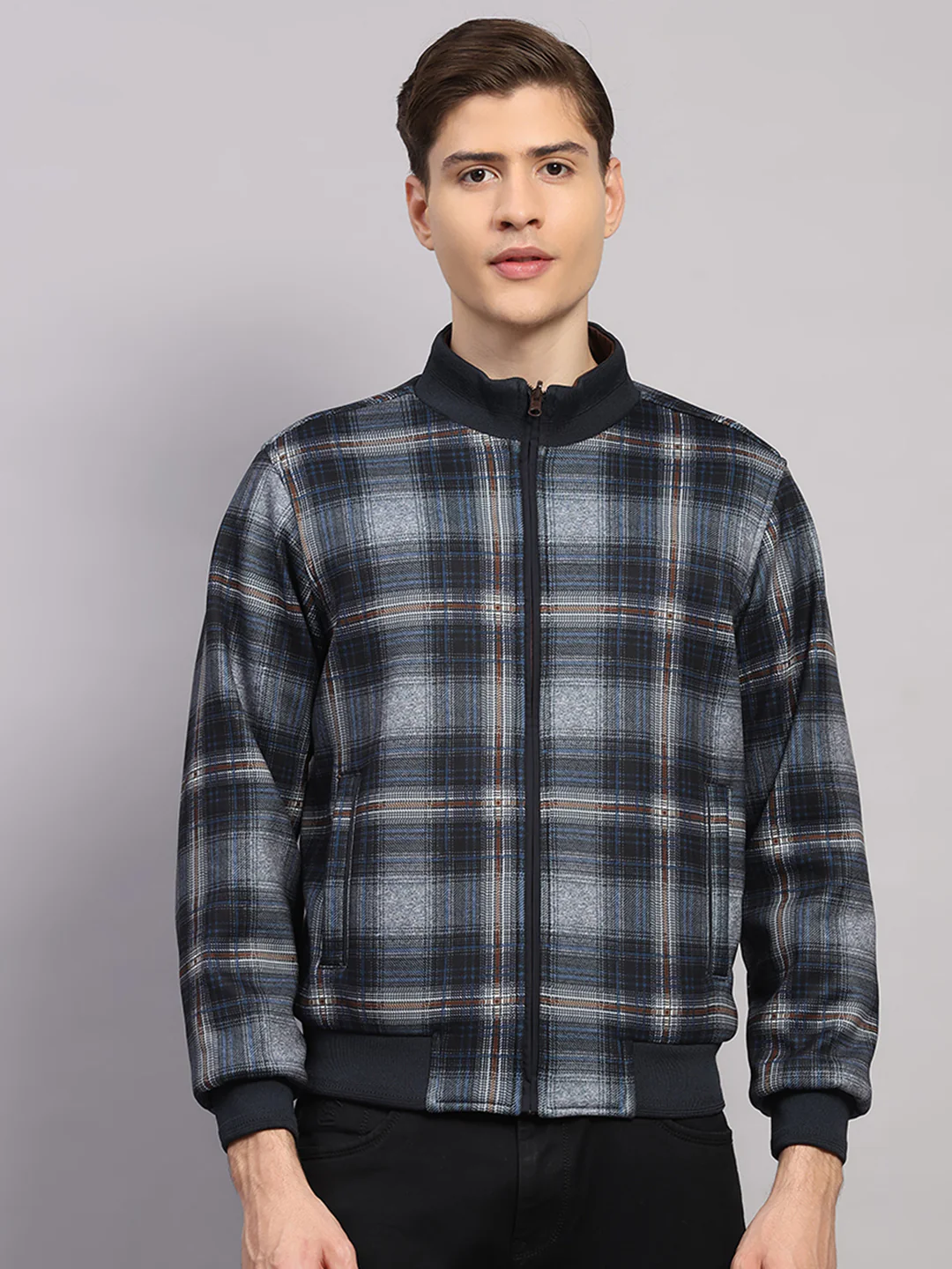 Luxuria Men Brown Solid Collar Full Sleeve Jacket - Image 7