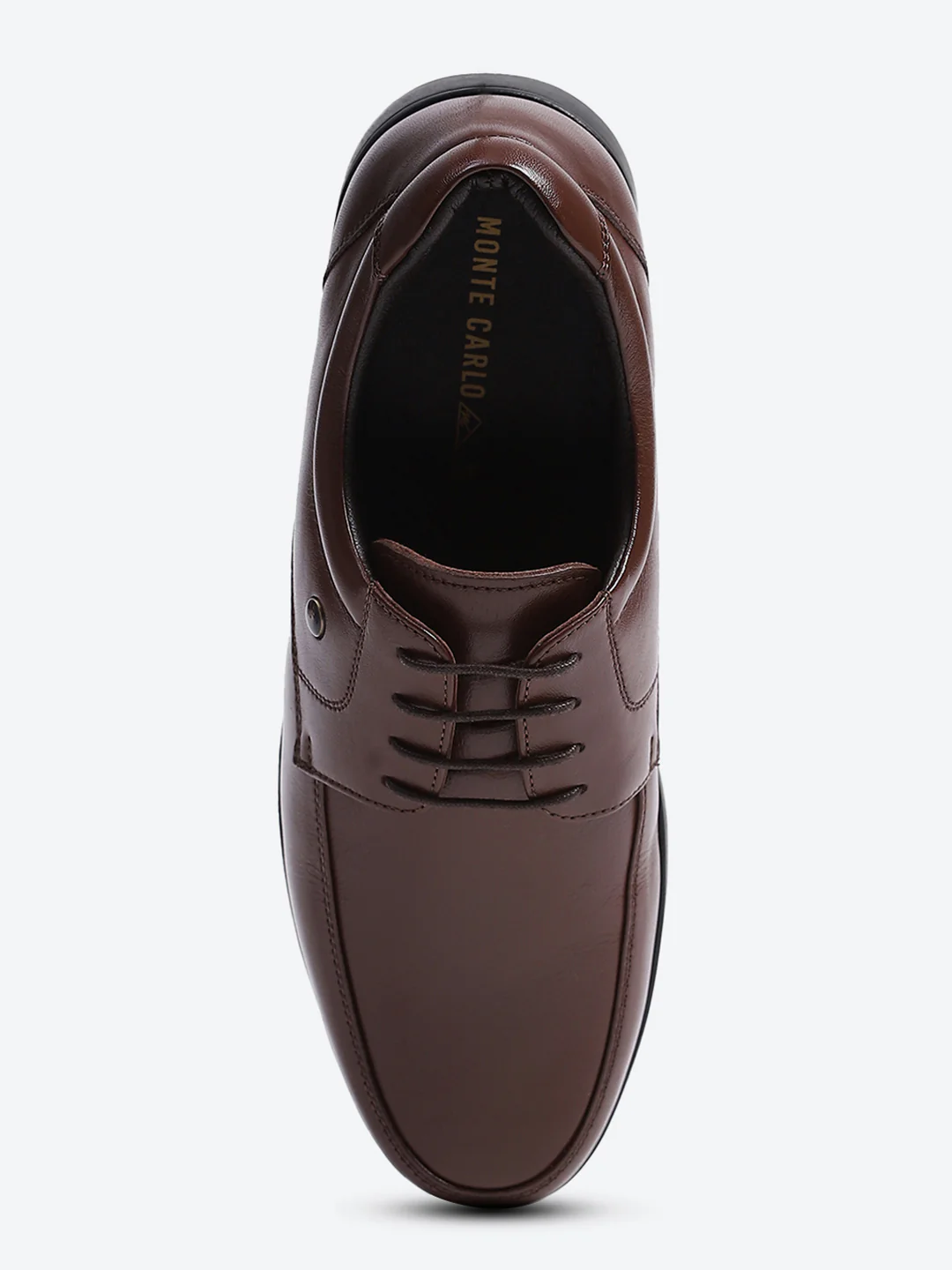 Men Brown Solid Lace Up Genuine Leather Formal Derby - Image 5