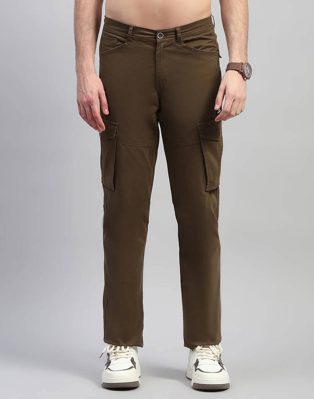 Rock.it Men Brown Solid Regular Fit Cargo - Image 3
