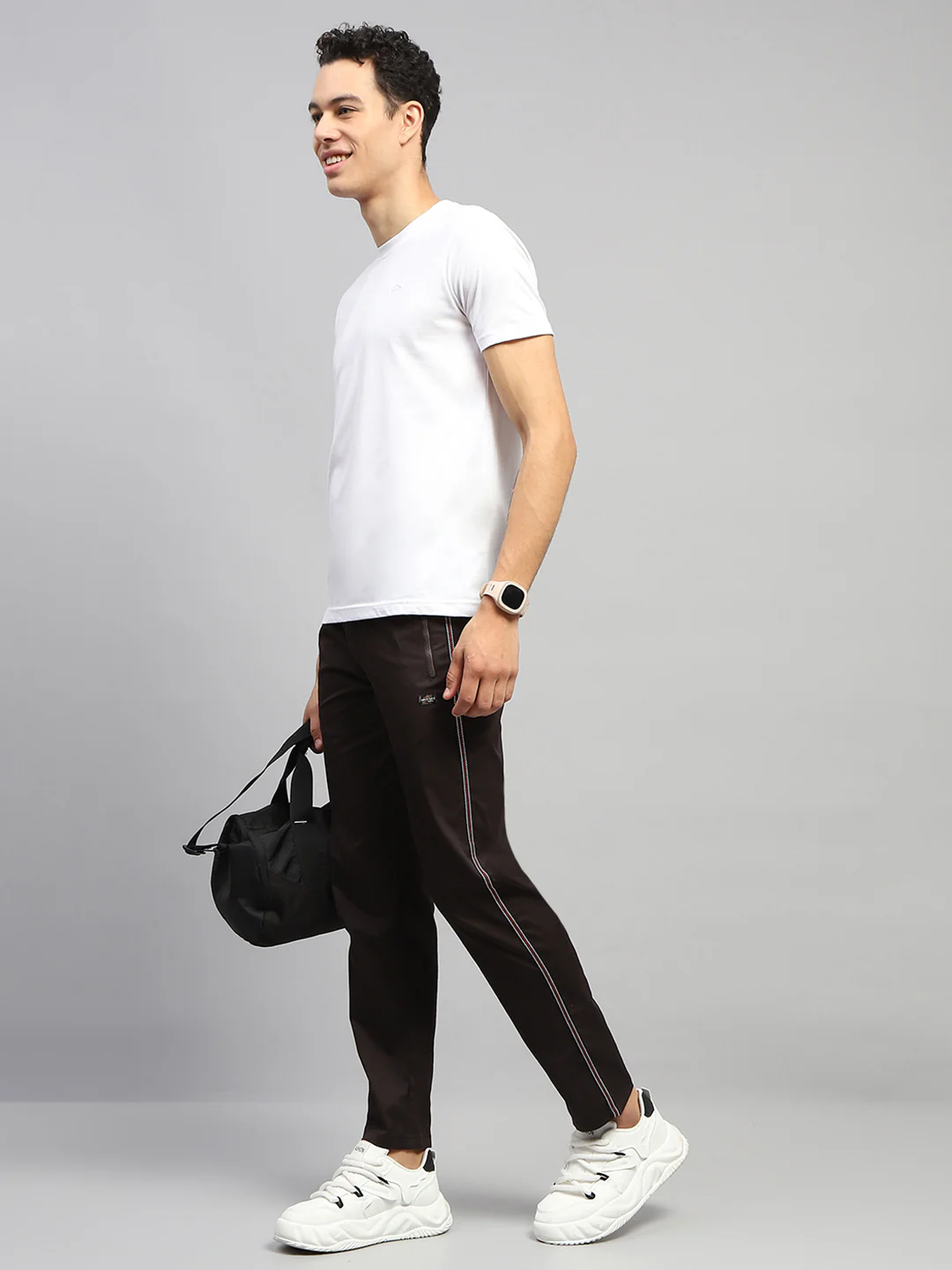 Men Brown Solid Regular Fit Lower - Image 2