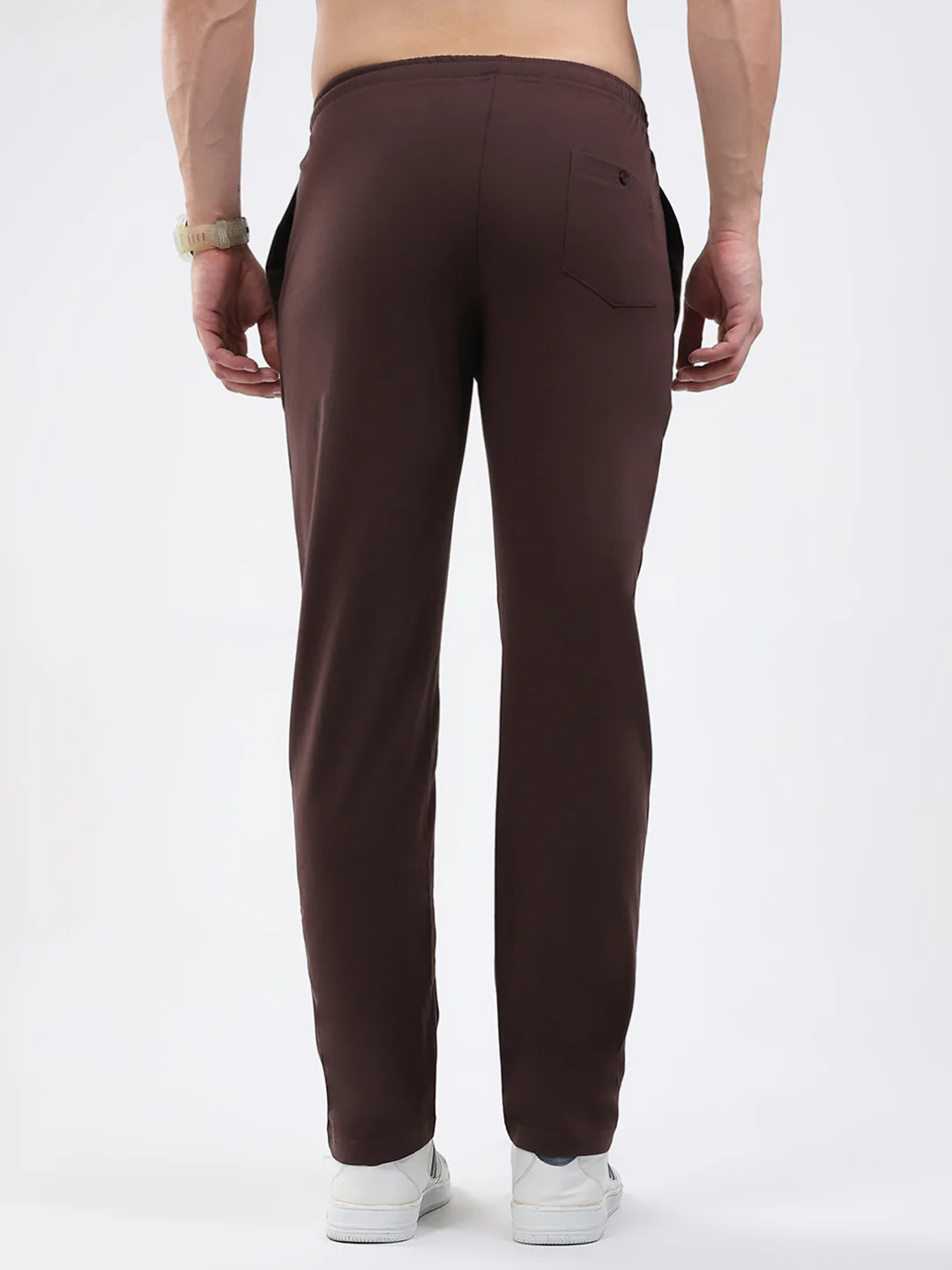 Men Brown Solid Regular Fit Lower - Image 5