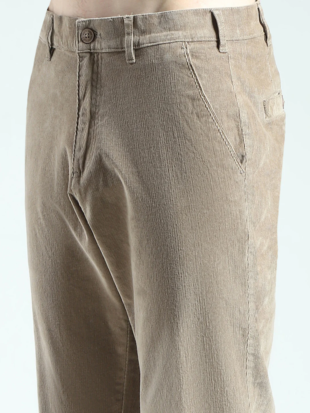 Men Brown Solid Regular Fit Trouser - Image 6