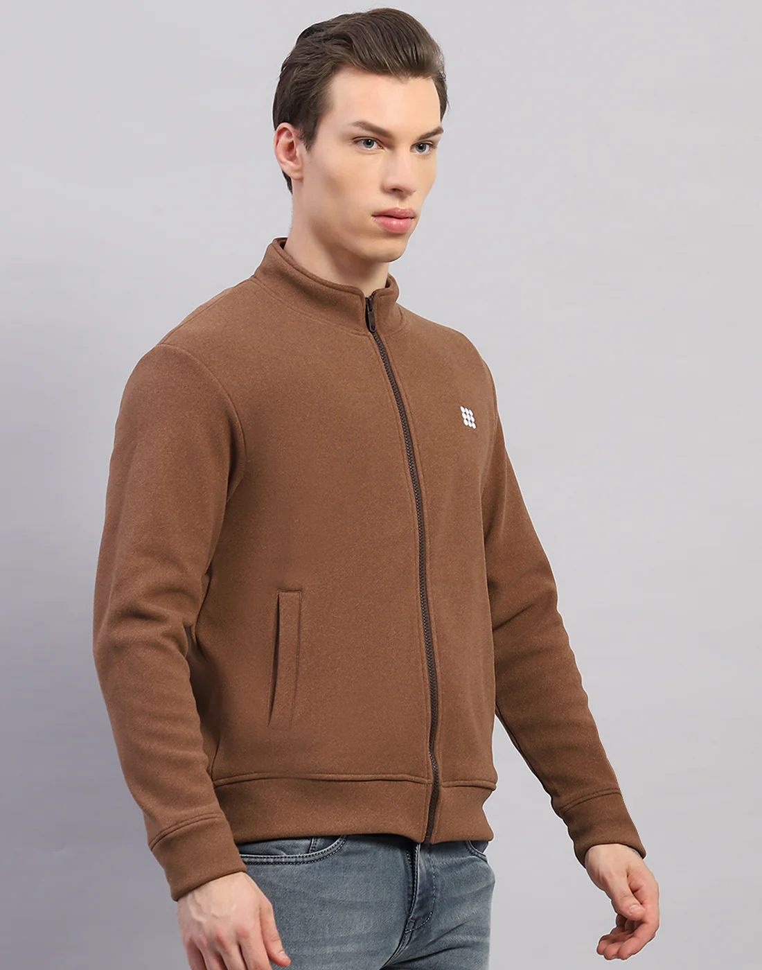 Rock.it Men Brown Solid Round Neck Full Sleeve Sweatshirt - Image 4