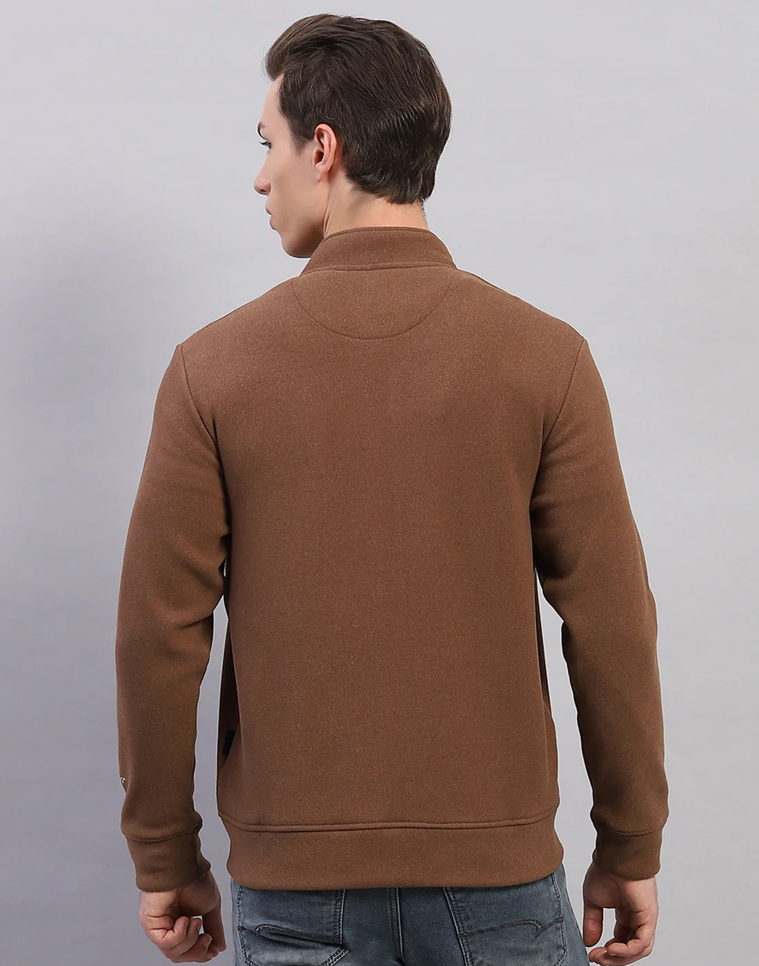 Rock.it Men Brown Solid Round Neck Full Sleeve Sweatshirt - Image 5