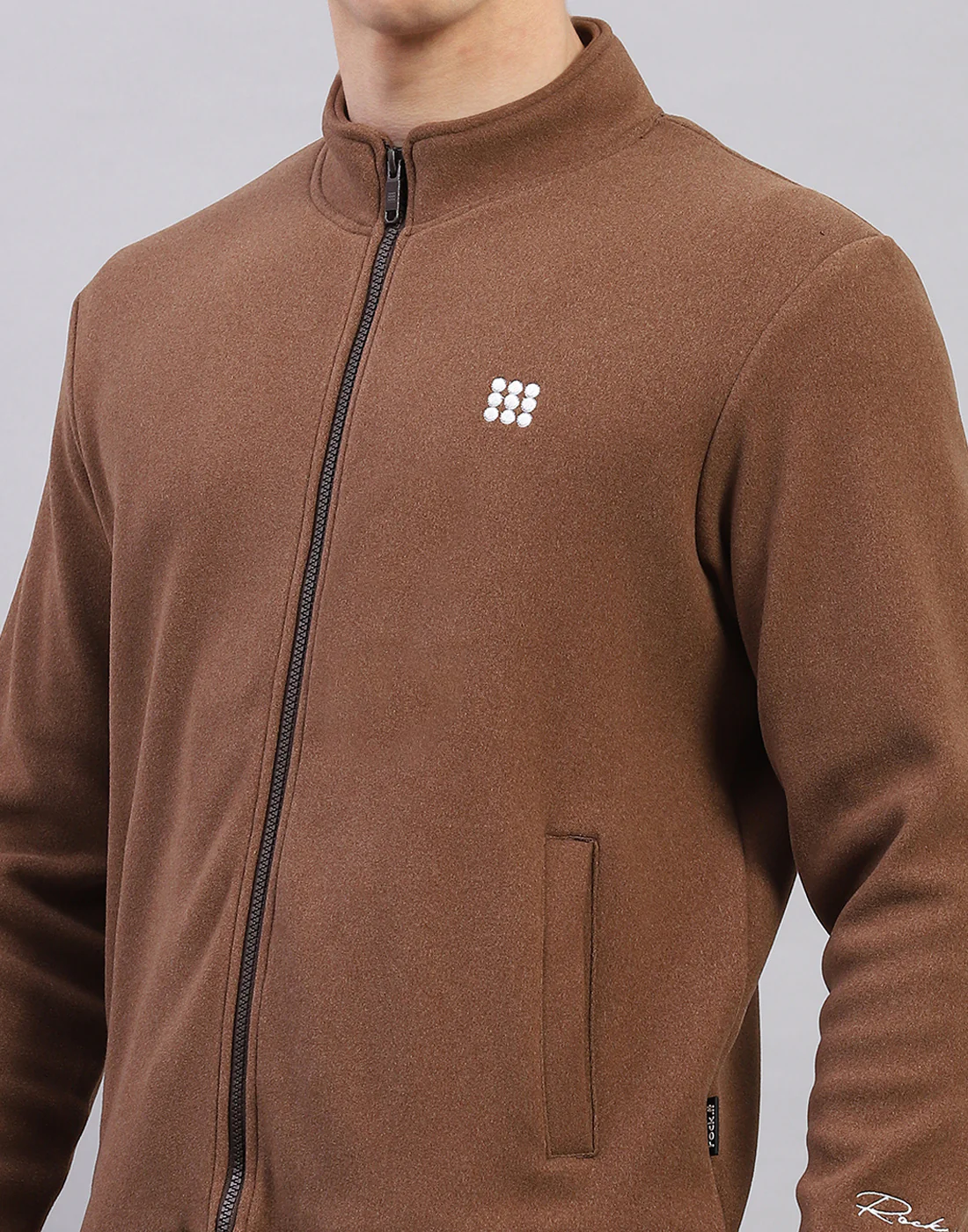 Rock.it Men Brown Solid Round Neck Full Sleeve Sweatshirt - Image 6