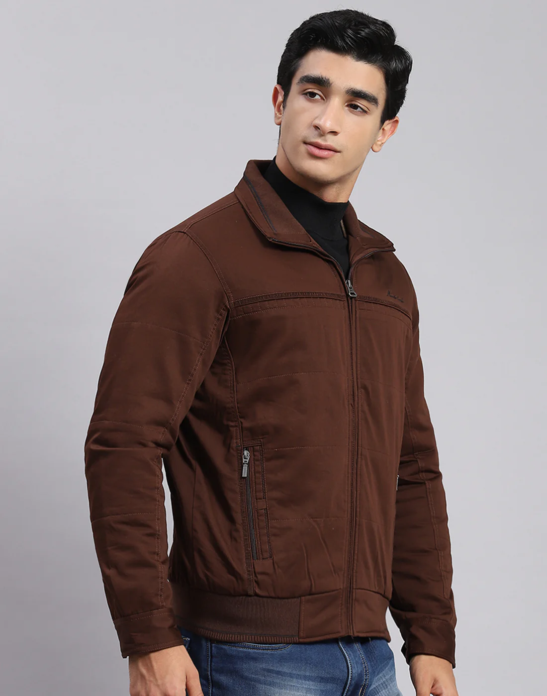 Men Brown Solid Spread Collar Full Sleeve Jackets - Image 4