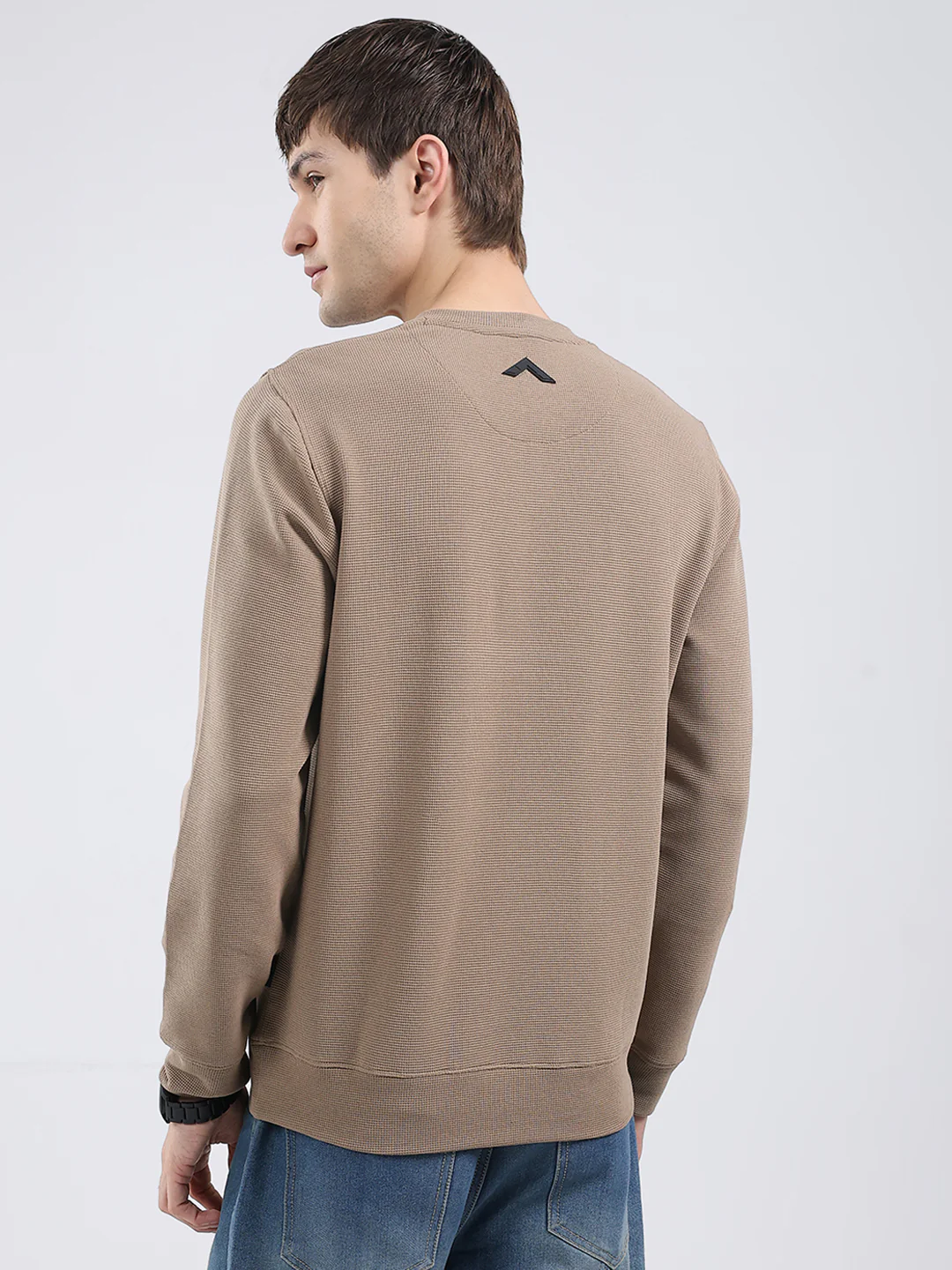 Rock.it Men Brown Solid Round Neck Full Sleeve Winter T-Shirt - Image 5