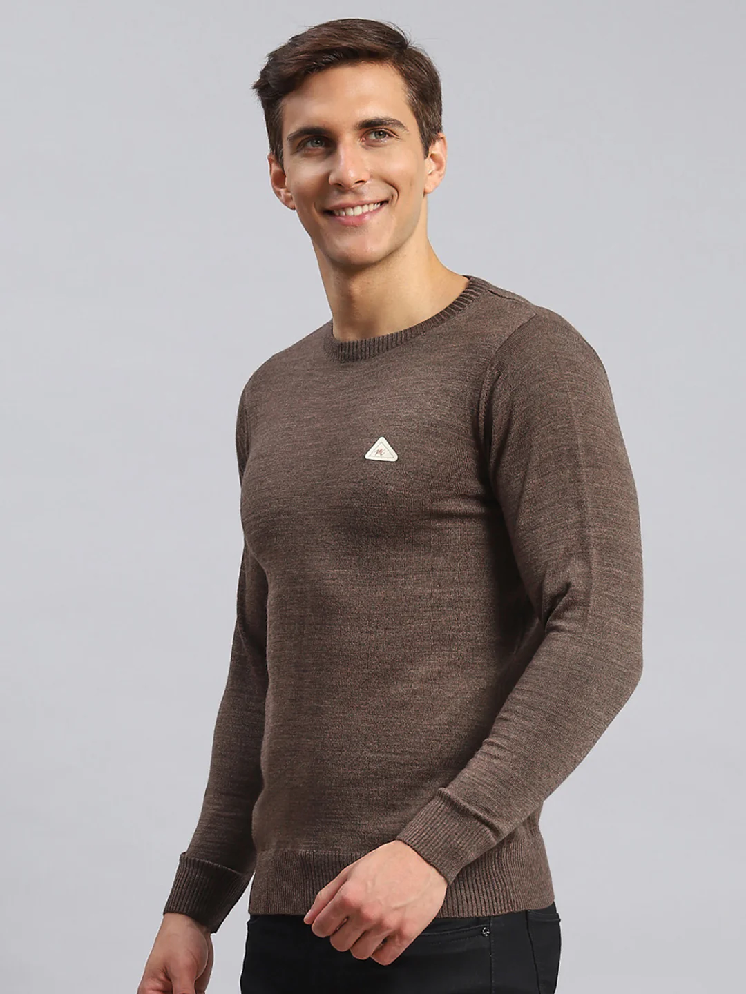 Men Brown Solid Wool blend Pullover - Image 4