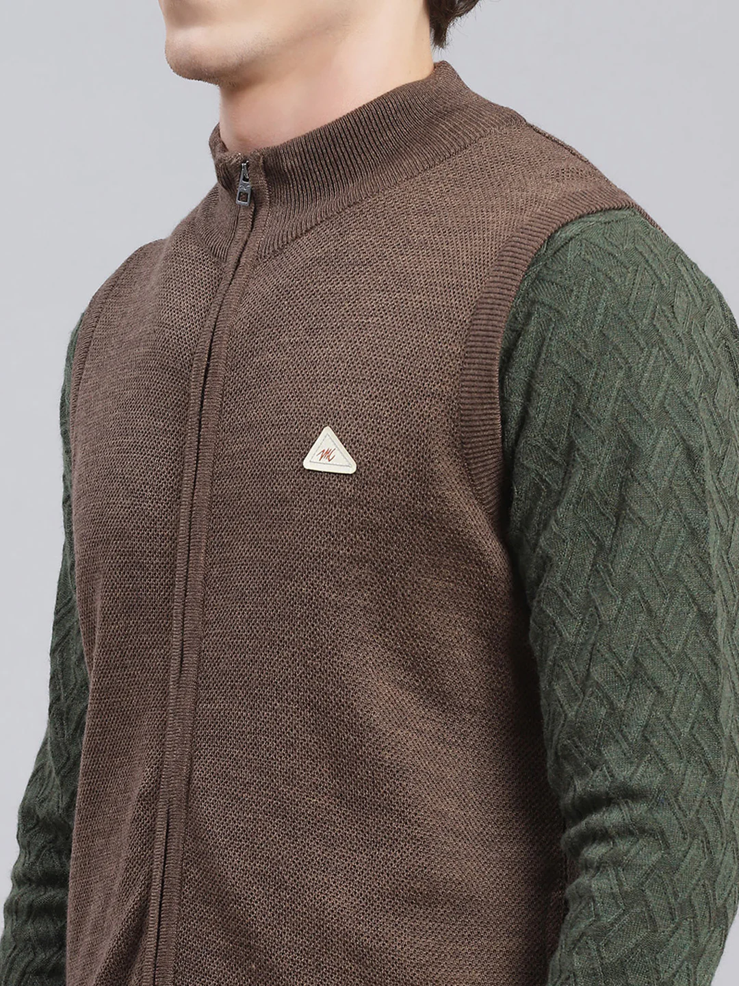 Men Brown Solid Wool blend Sweater - Image 6
