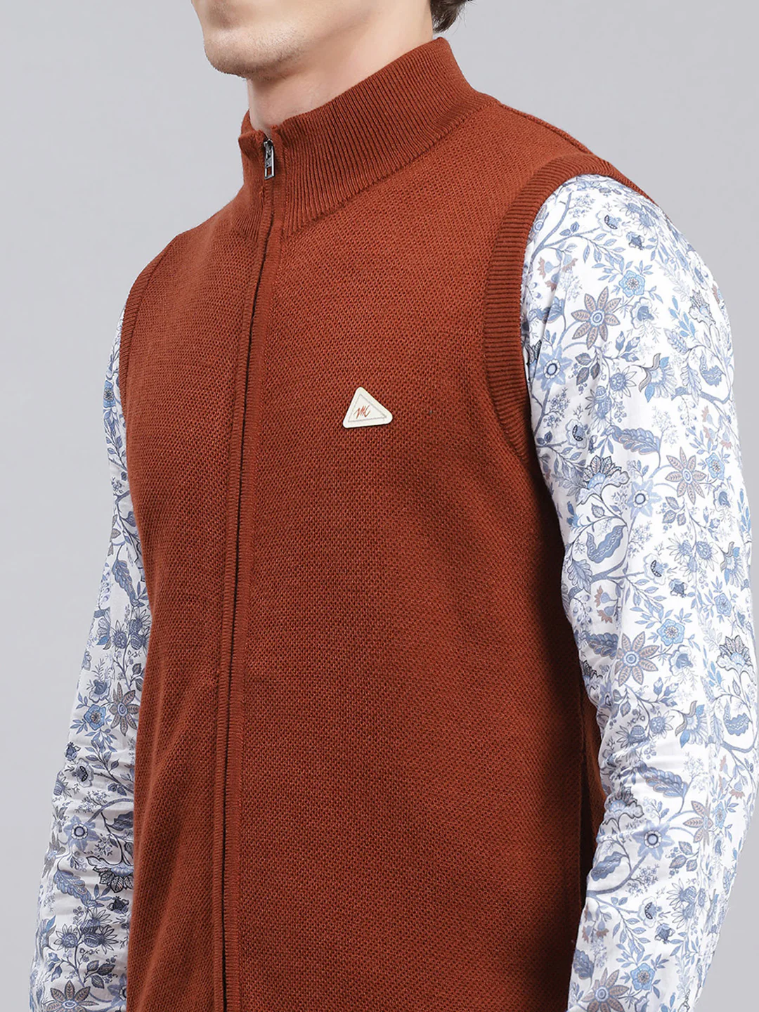 Men Brown Solid Wool blend Sweater - Image 6