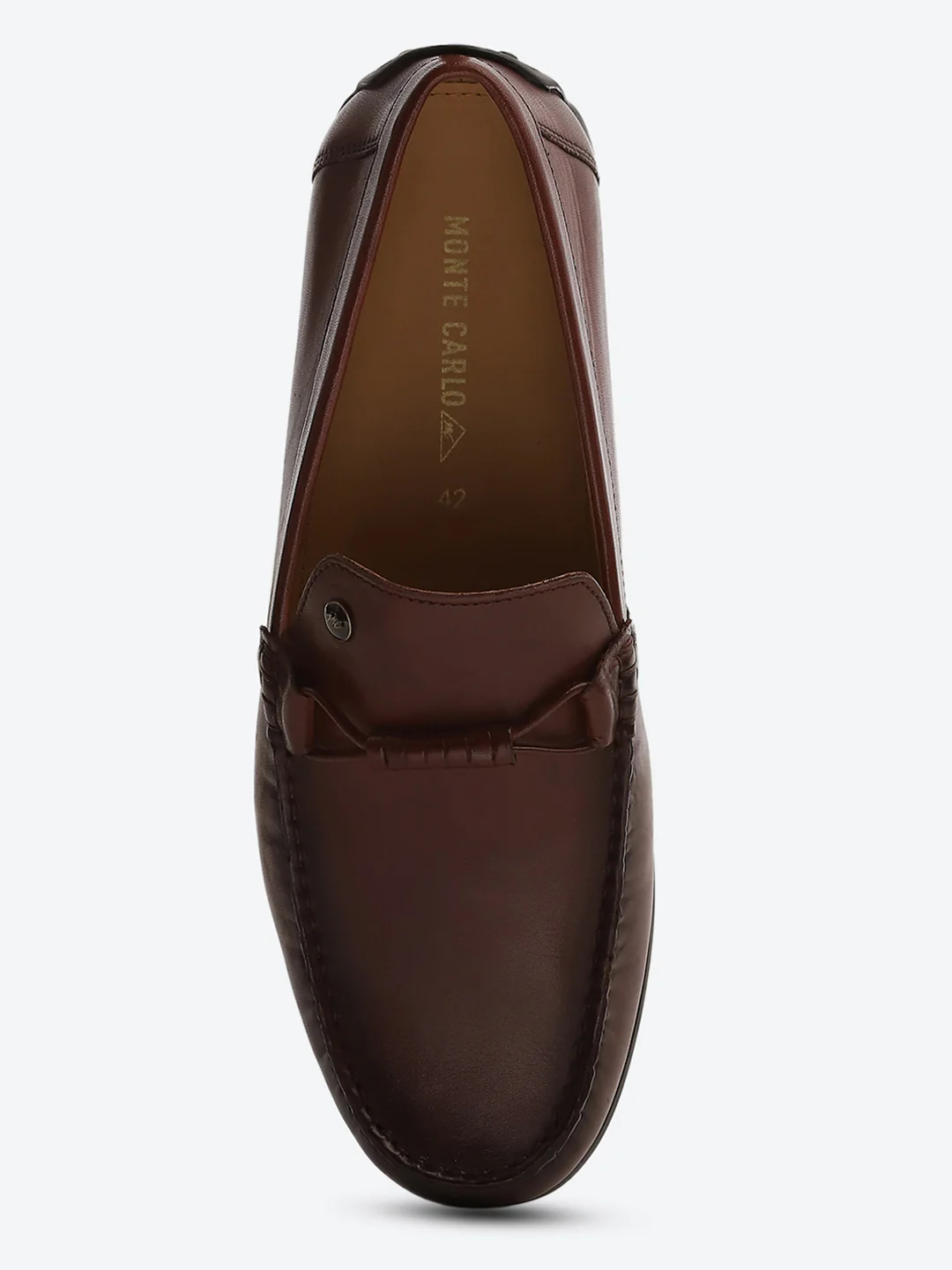 Men Burgundy Slip on Genuine Leather Loafers - Image 7