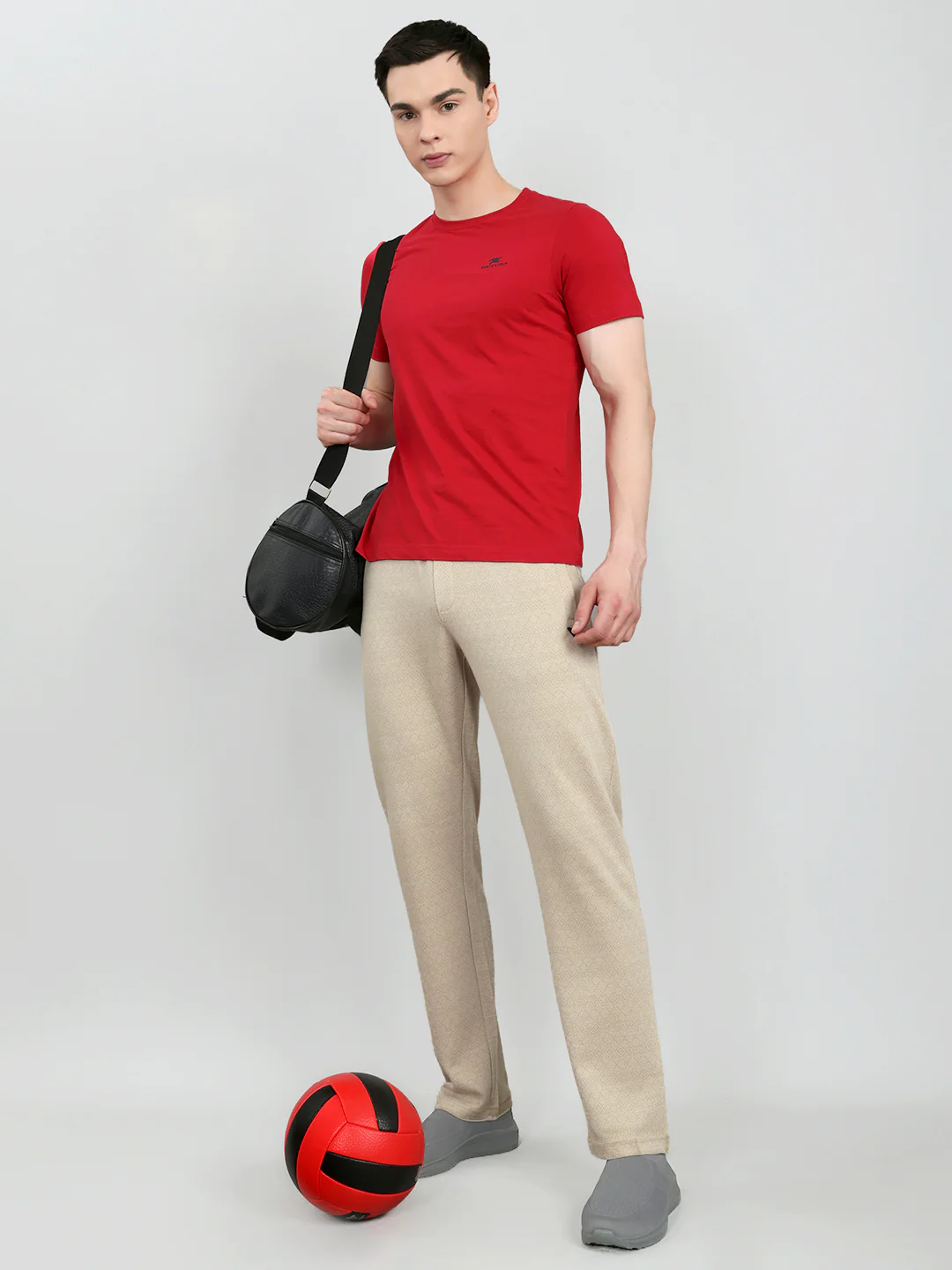 Men Camel Brown Self Design Regular Fit Lower - Image 6