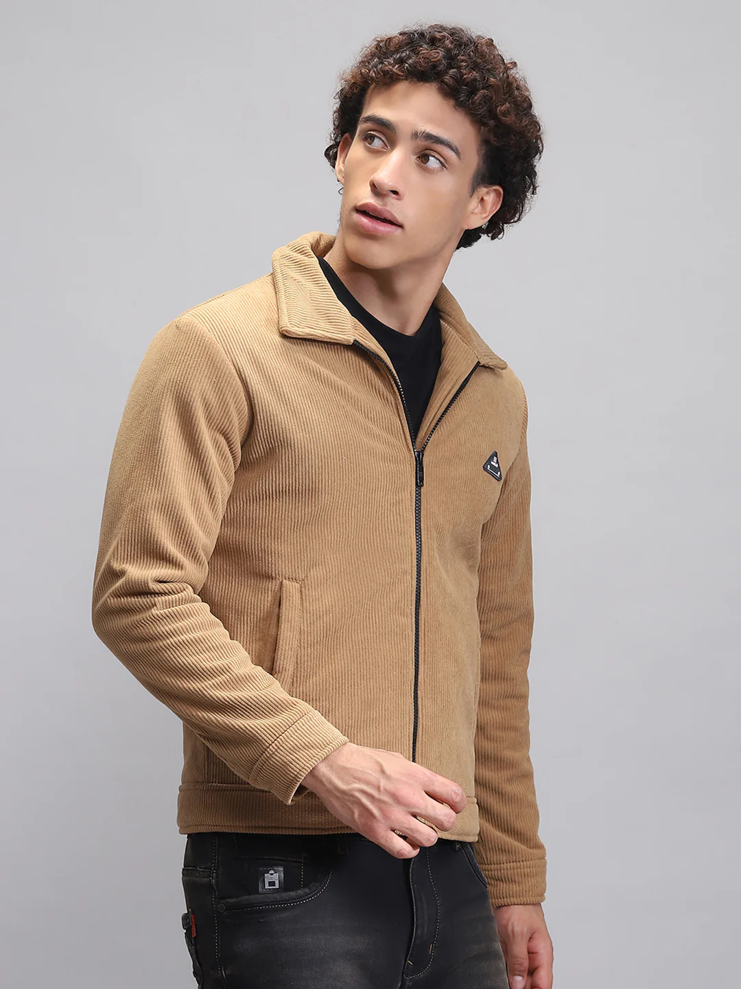Rock.it Men Camel Brown Solid Collar Full Sleeve Jacket - Image 4