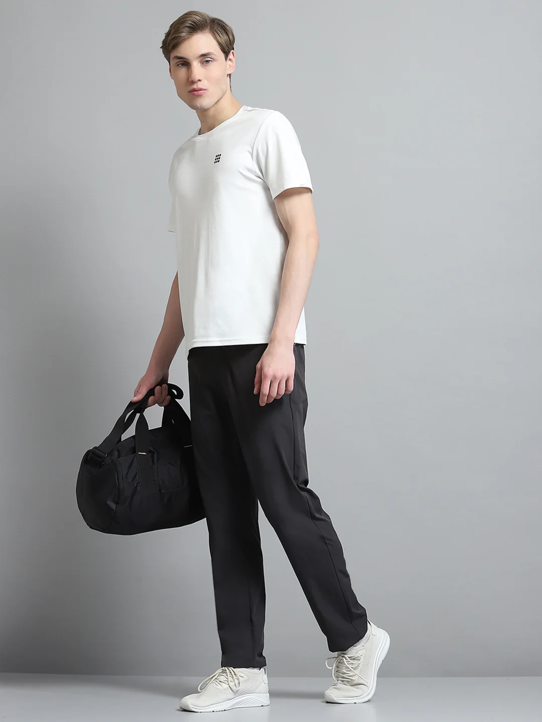 Men Charcoal Solid Regular Fit Lower - Image 2