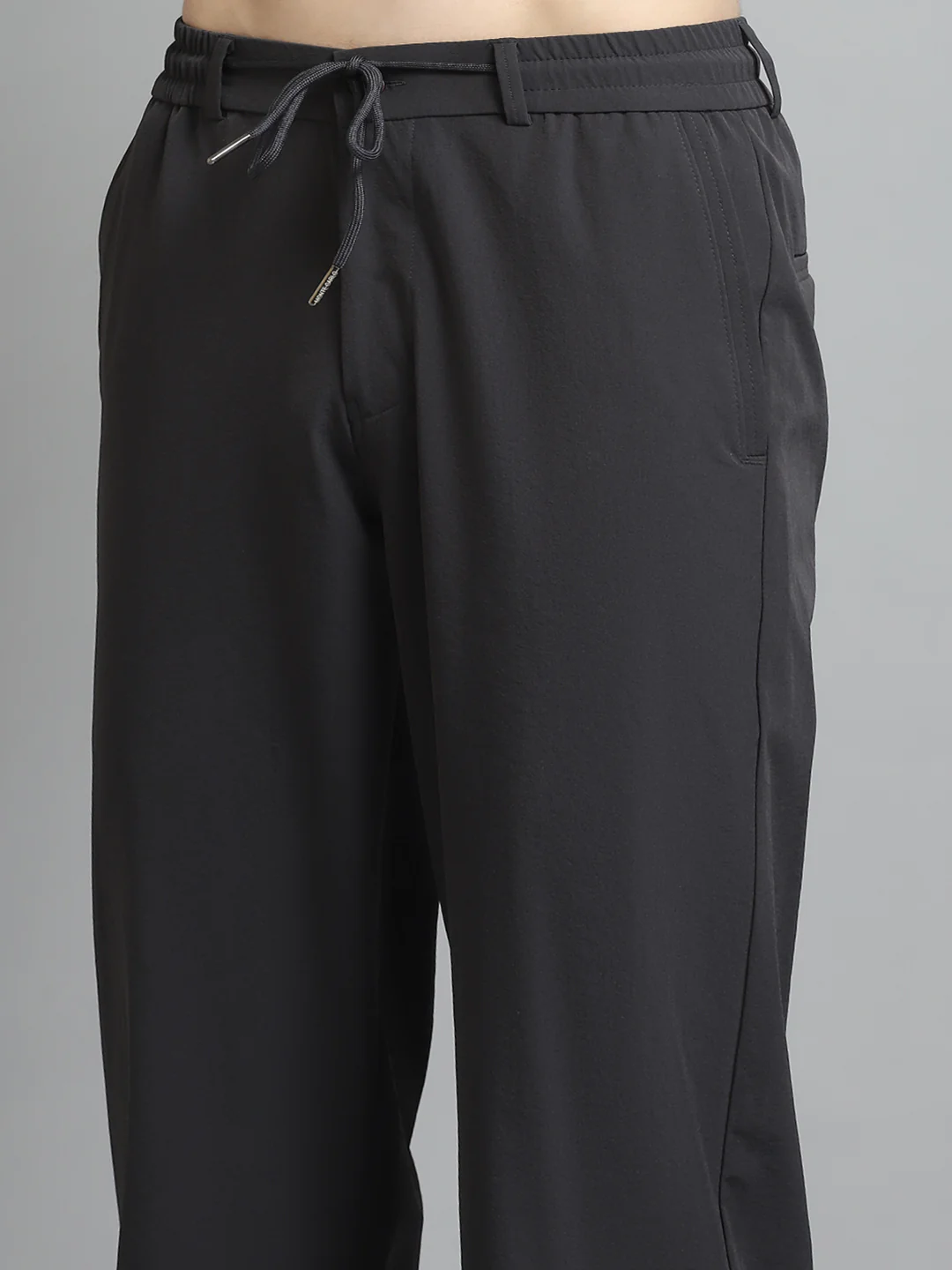 Men Charcoal Solid Regular Fit Lower - Image 6