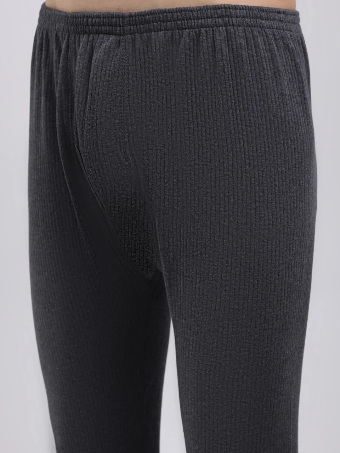 Men Charcoal Solid Regular Fit Thermal Lower - Image 6