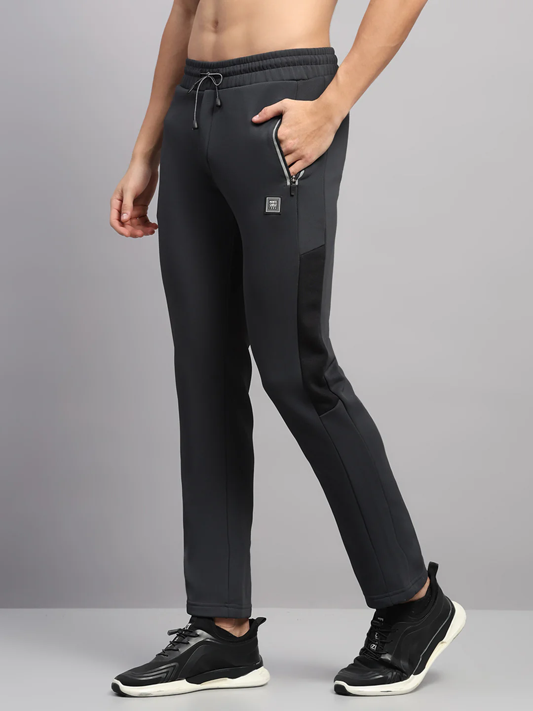 Men Charcoal Solid Regular Fit Winter Lower - Image 3