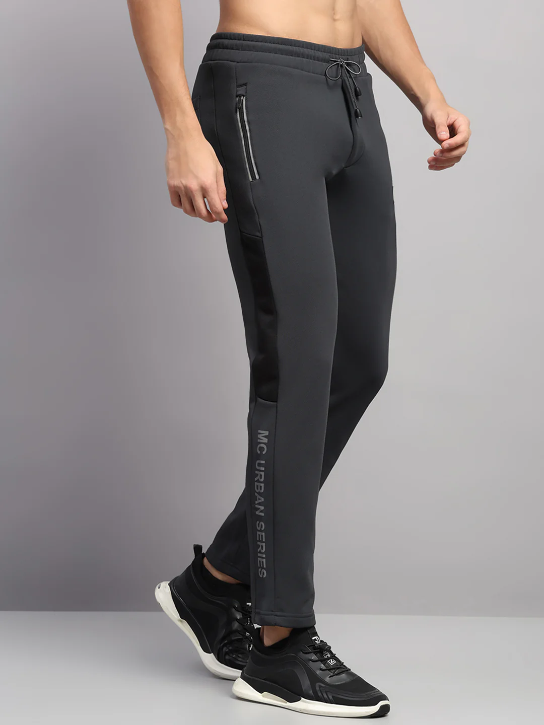 Men Charcoal Solid Regular Fit Winter Lower - Image 4