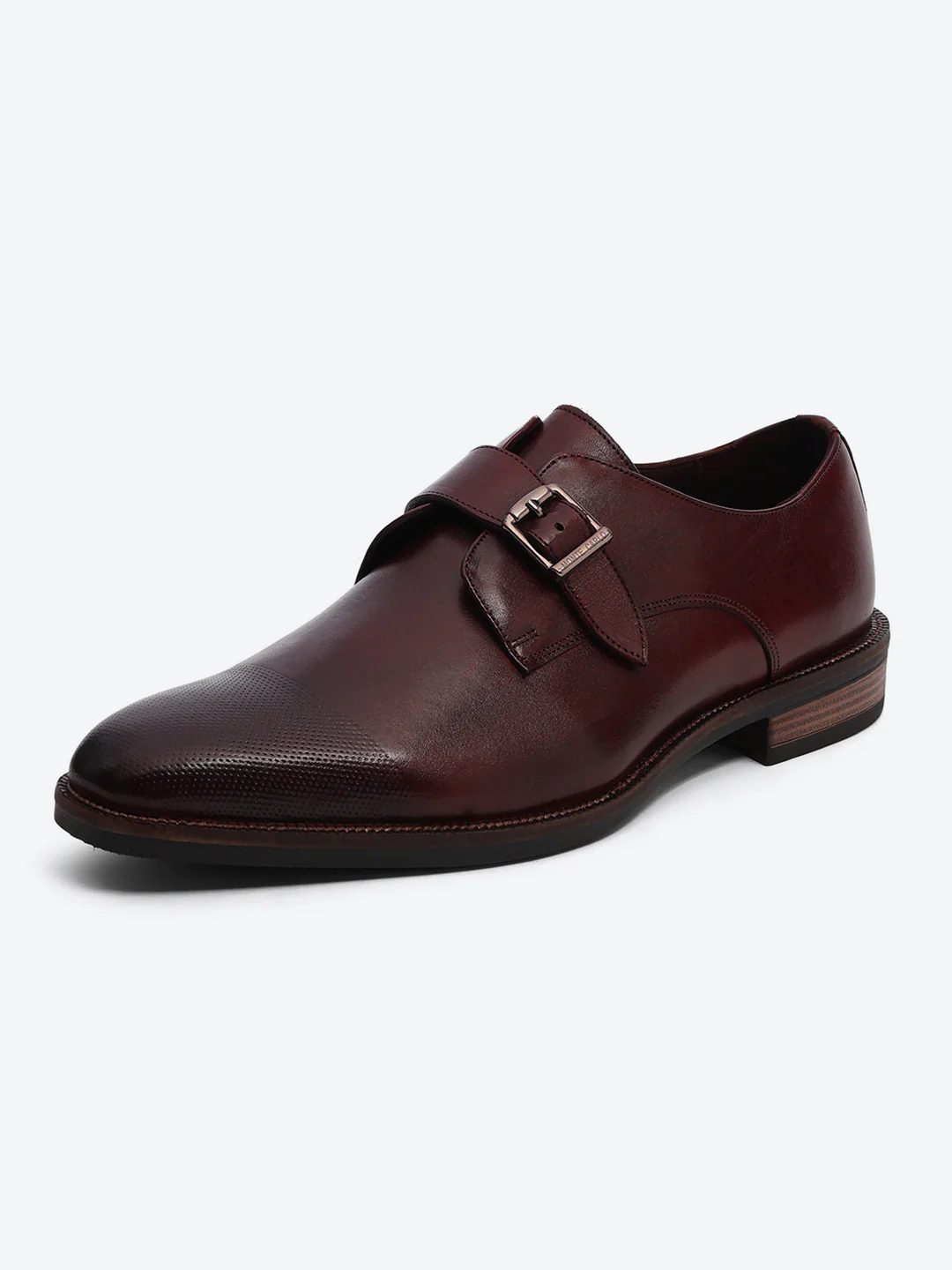 Men Cherry Elastic Leather Formal Monks - Image 3
