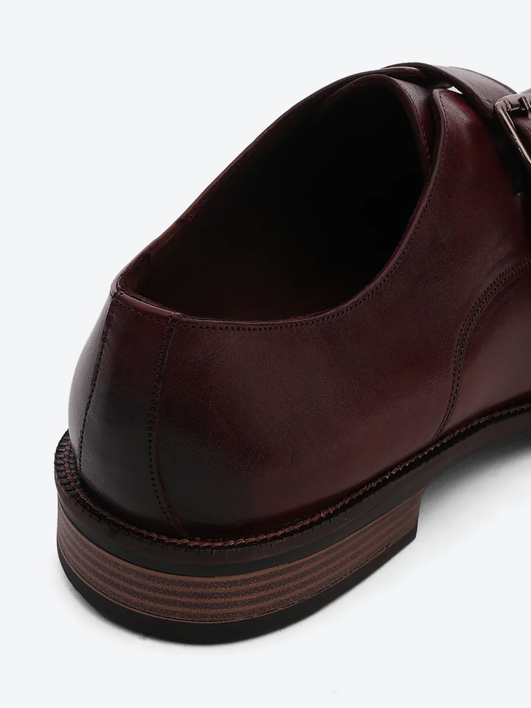 Men Cherry Elastic Leather Formal Monks - Image 9