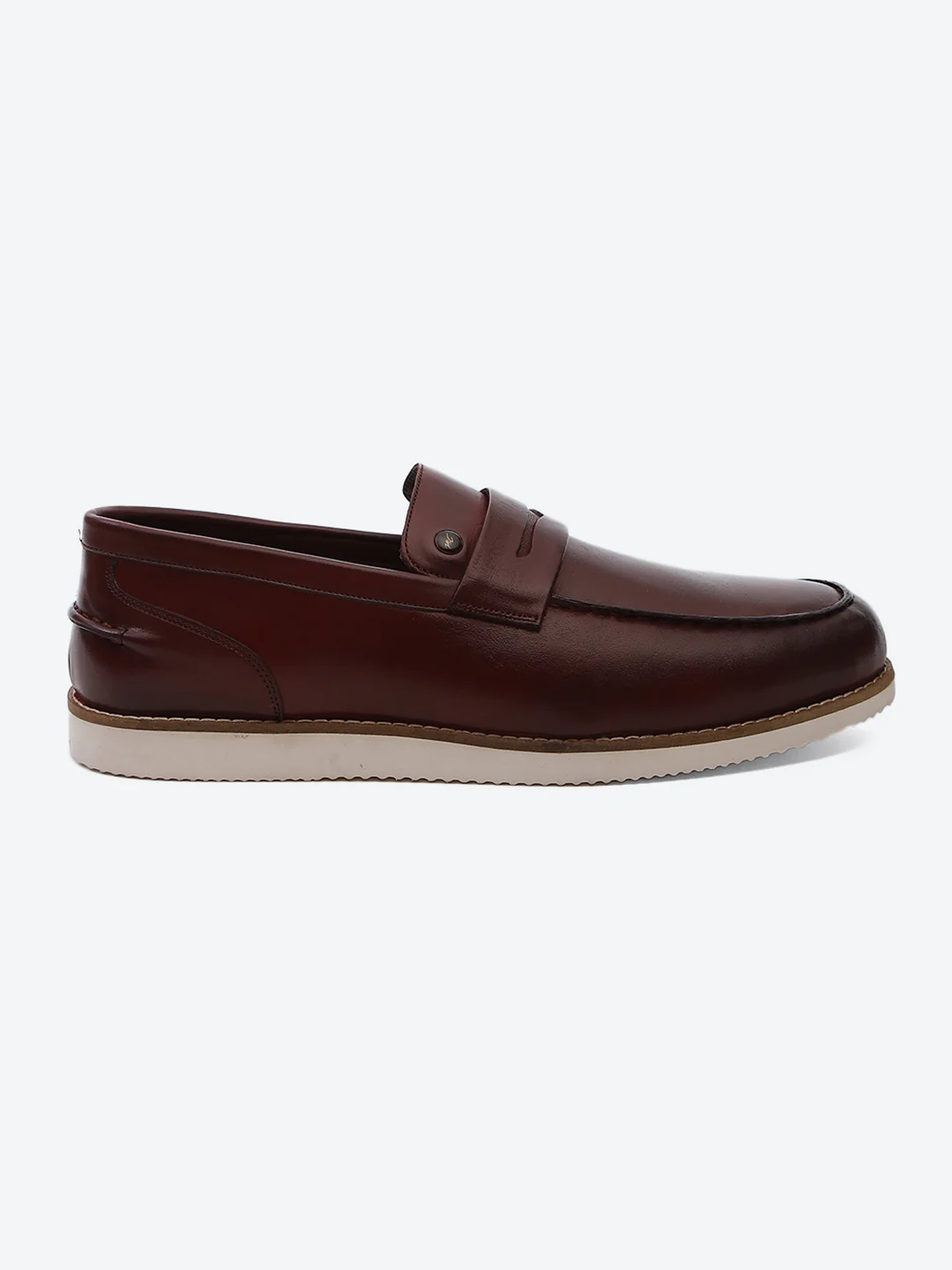 Men Cherry Slip on Genuine Leather Penny Loafers - Image 5