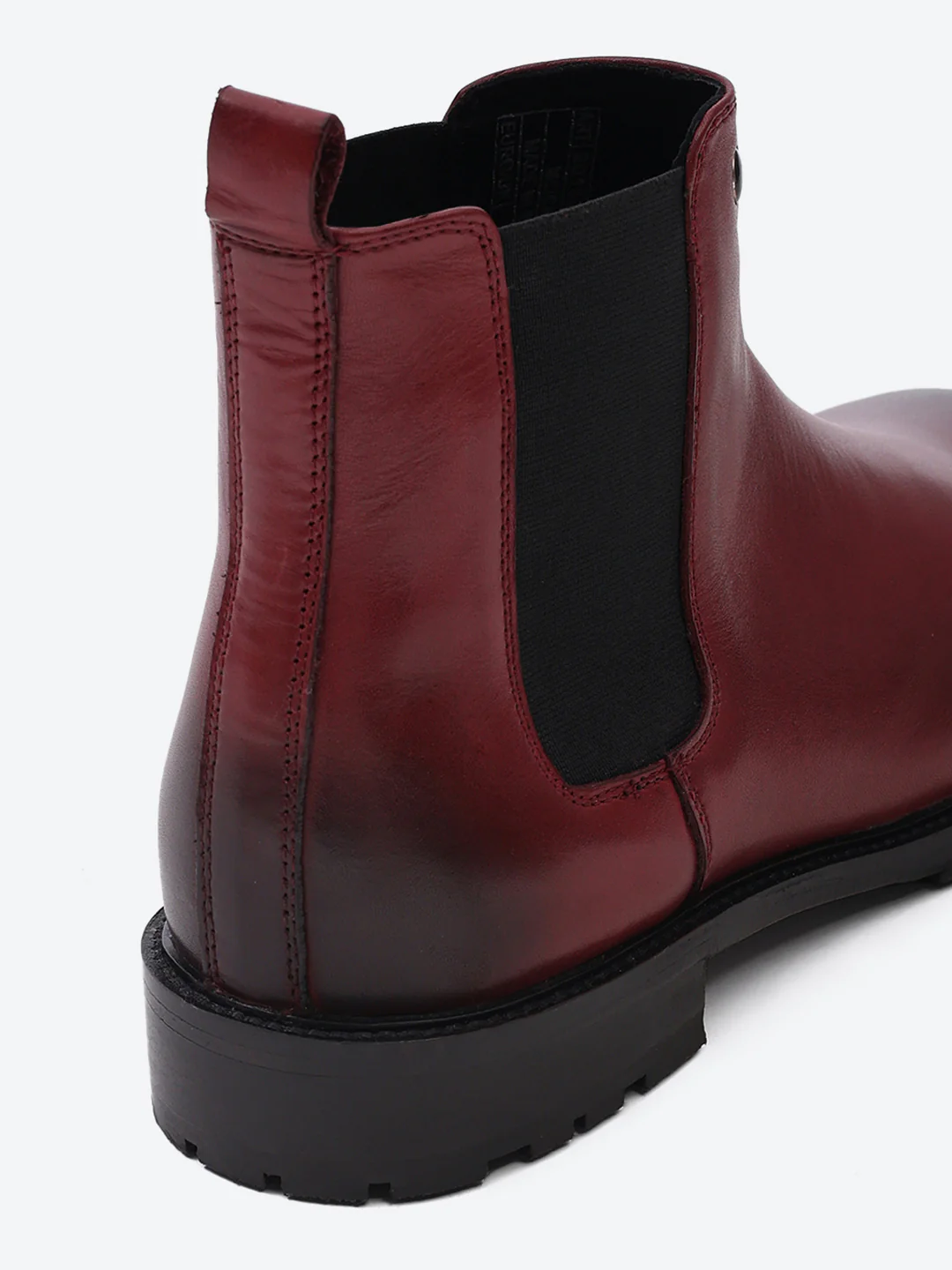 Men Cherry Slip on Leather Chelsea Boots - Image 9