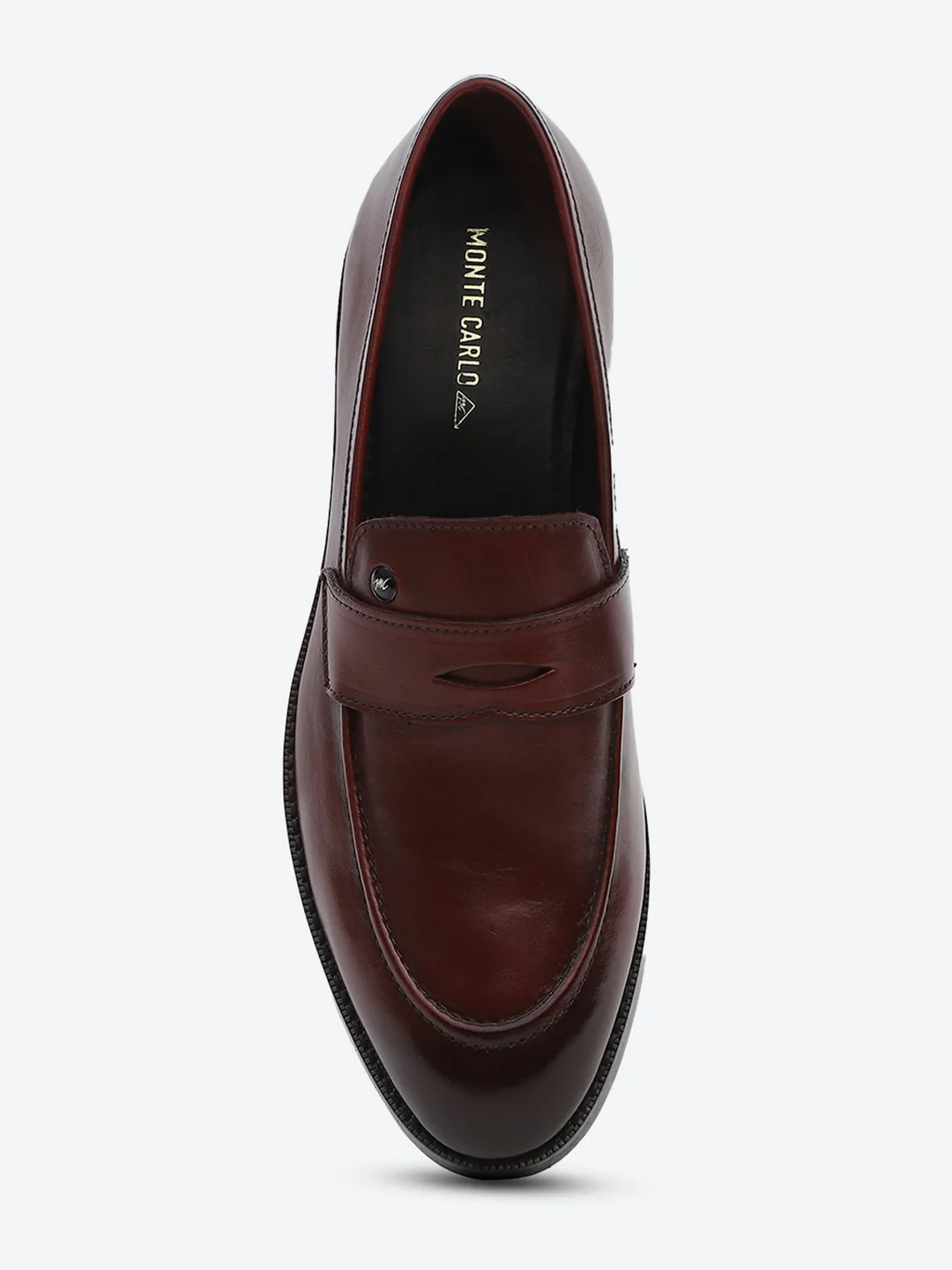 Men Cherry Slip on Leather Loafers - Image 6