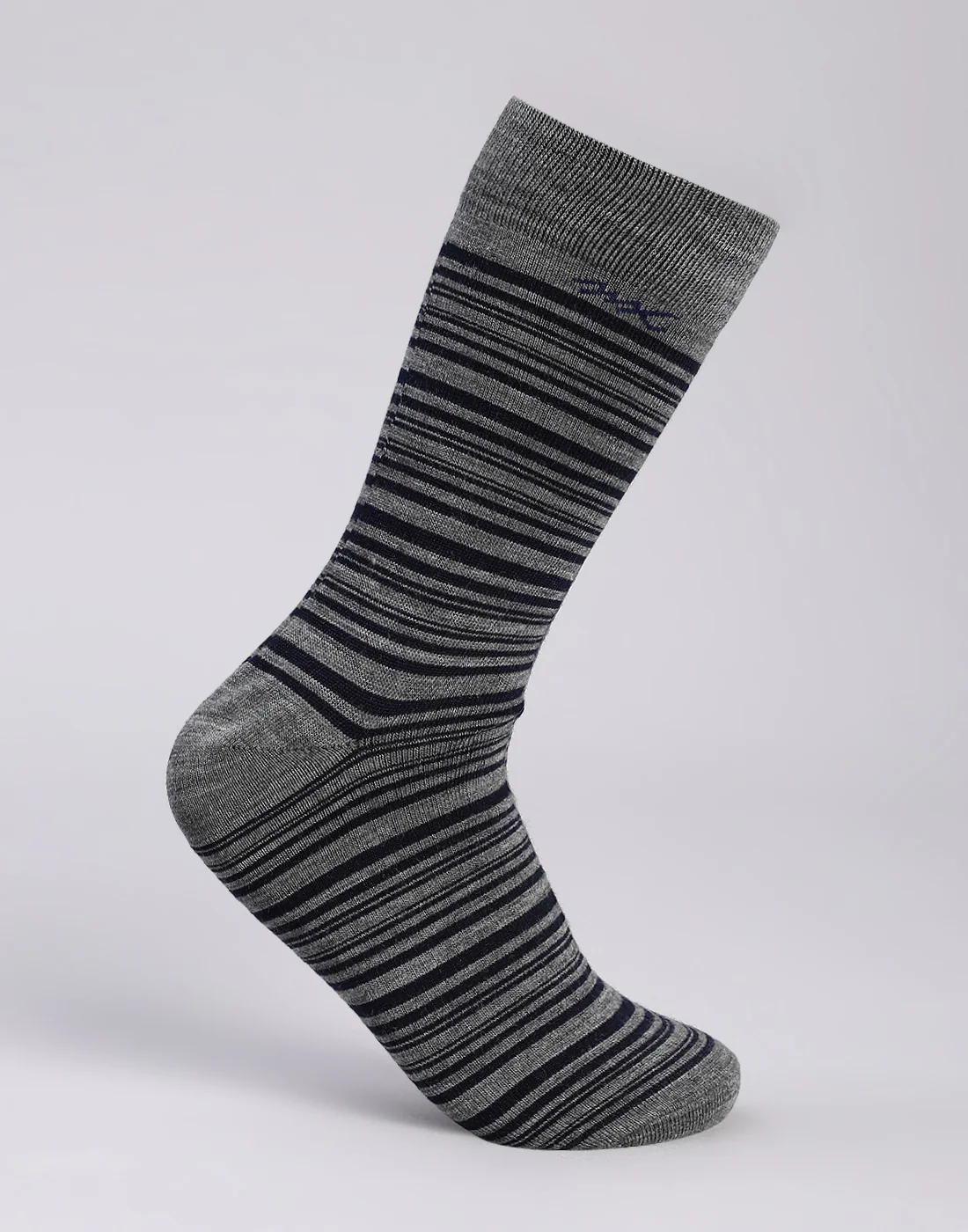 Men Cotton Blend Self Design Calf Length Socks (1 Pair) - Image 3