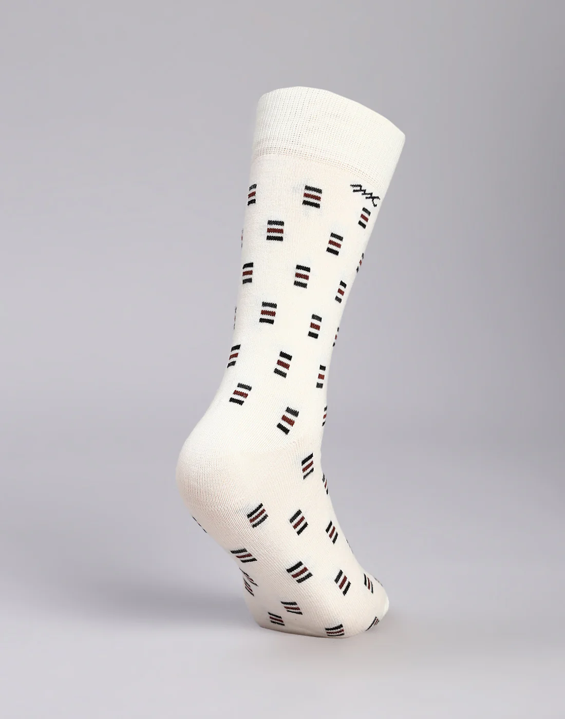 Men Cotton Blend Self Design Calf Length Socks (1 Pair) - Image 4