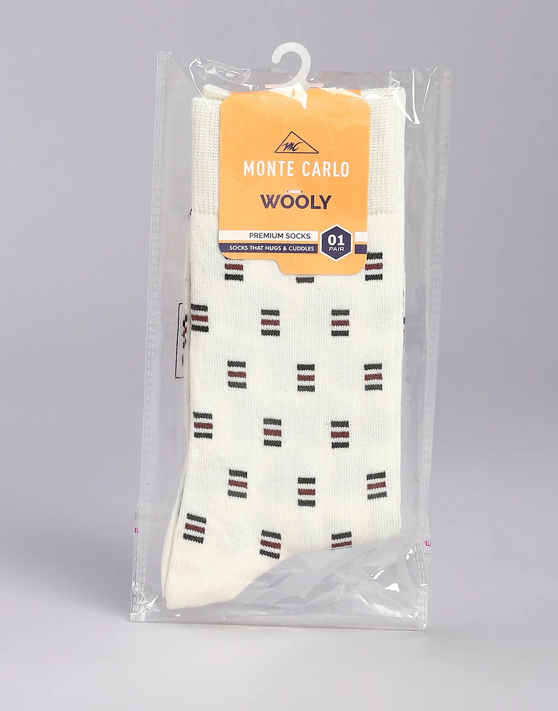 Men Cotton Blend Self Design Calf Length Socks (1 Pair) - Image 5